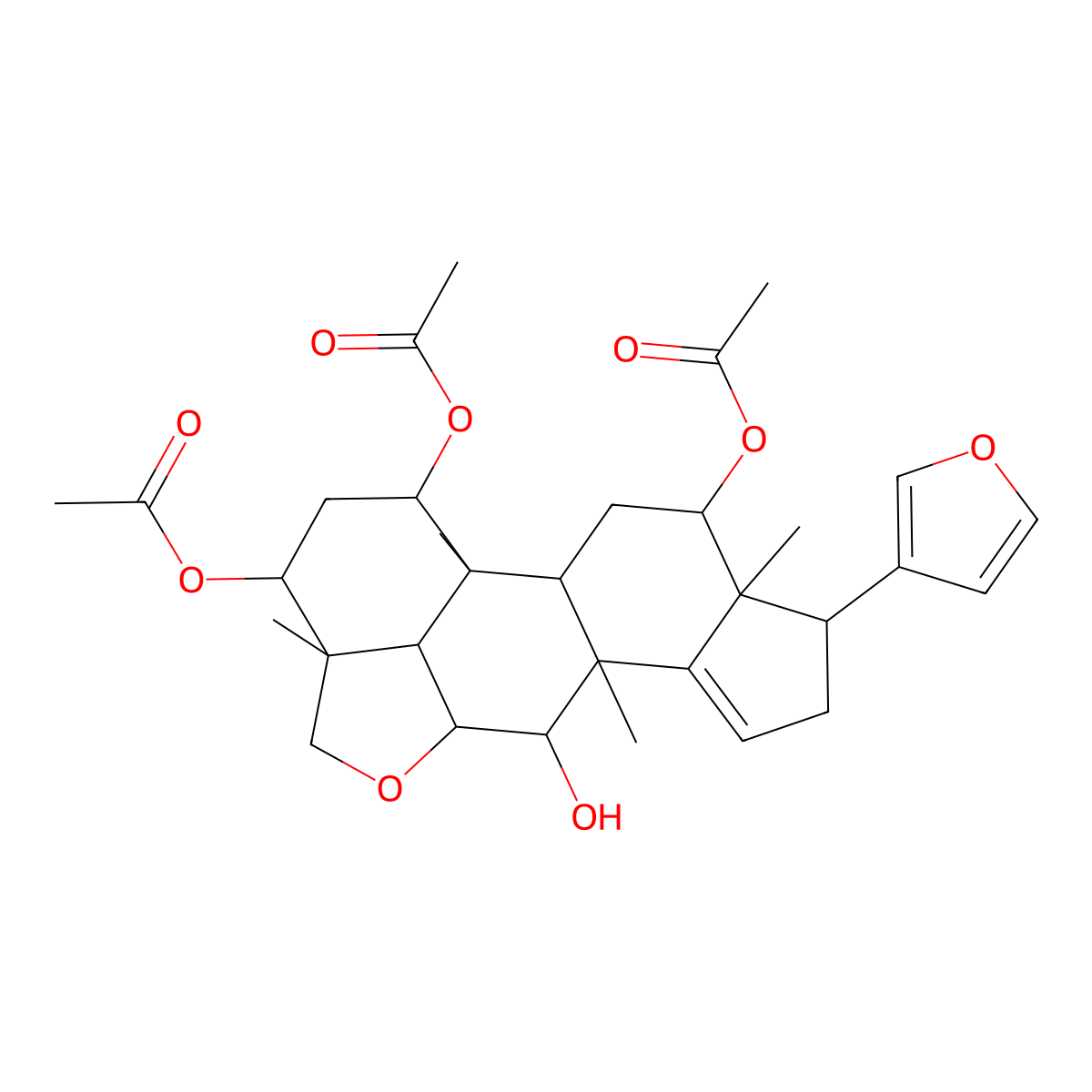 [16,18-Diacetyloxy-6-(furan-3-yl)-11-hydroxy-1,5,10,15-tetramethyl-13-oxapentacyclo[10.6.1.02,10.05,9.015,19]nonadec-8-en-4-yl] acetate molecular structure, CAS 117842-14-5