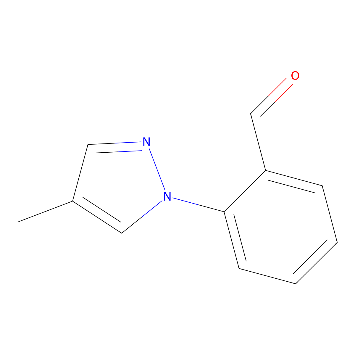 2-(4-Methylpyrazol-1-yl)benzaldehyde molecular structure, CAS 1178424-54-8