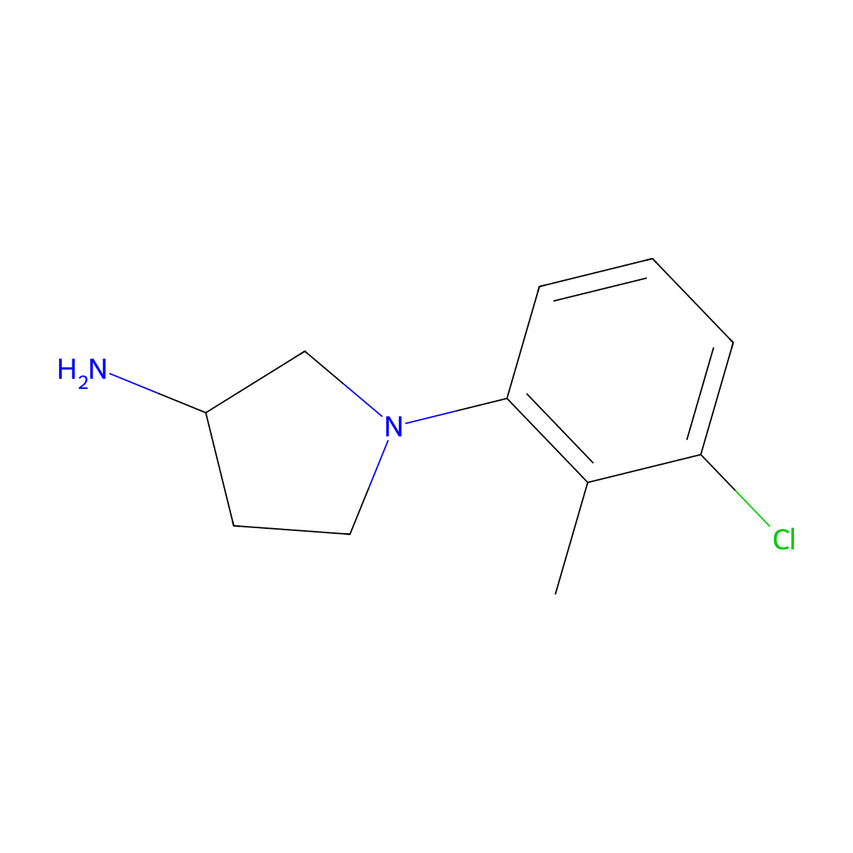 1-(3-Chloro-2-methylphenyl)pyrrolidin-3-amine molecular structure, CAS 1178429-09-8