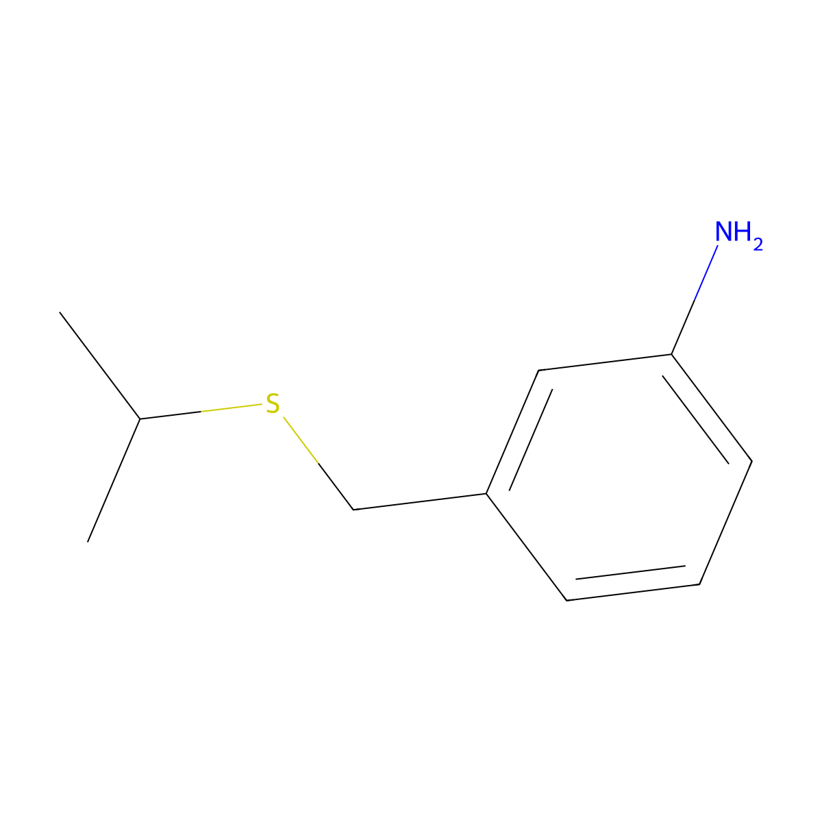 3-[(Propan-2-ylsulfanyl)methyl]aniline molecular structure, CAS 1178430-80-2