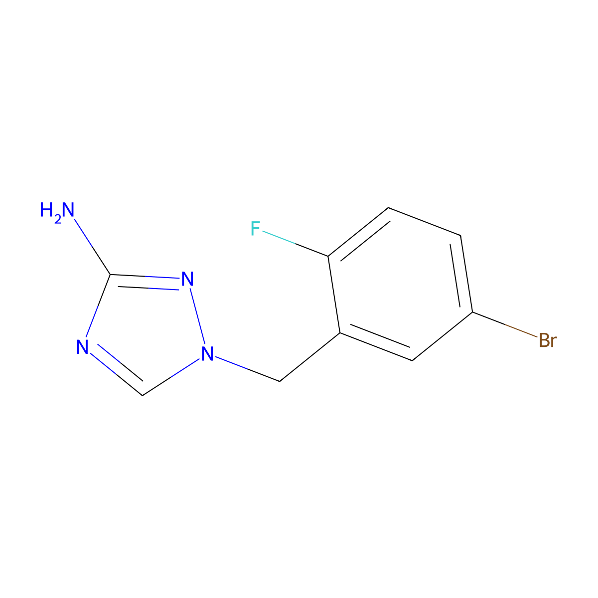 1-(5-Bromo-2-fluorobenzyl)-1h-1,2,4-triazol-3-amine molecular structure, CAS 1178431-07-6