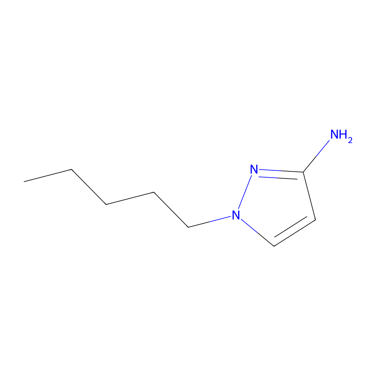 1-Pentyl-1H-pyrazol-3-amine molecular structure, CAS 1178433-11-8
