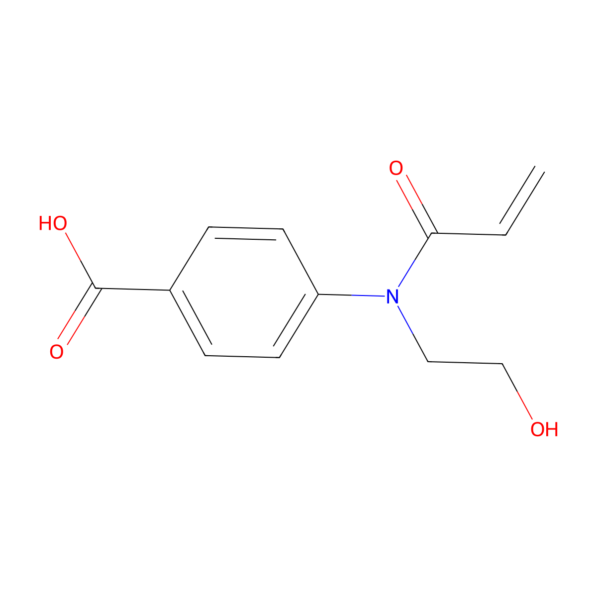 4-[N-(2-hydroxyethyl)prop-2-enamido]benzoic acid molecular structure, CAS 1178434-06-4
