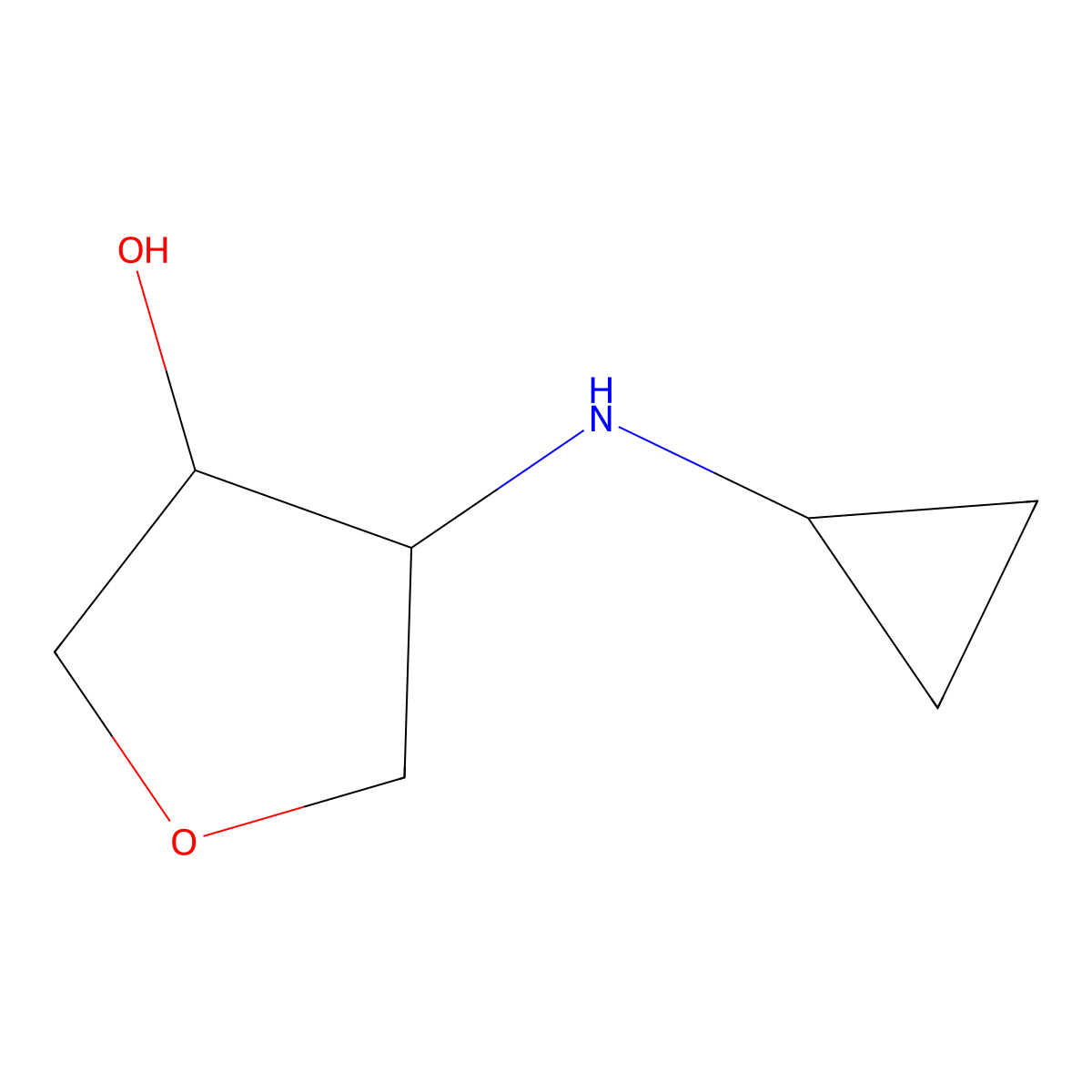 4-(Cyclopropylamino)oxolan-3-ol molecular structure, CAS 1178434-77-9
