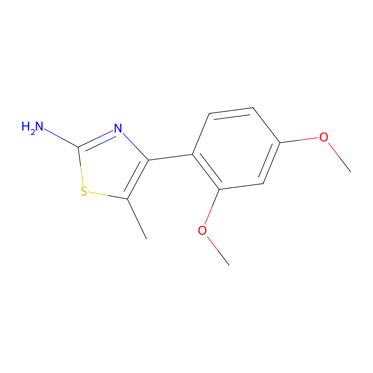 4-(2,4-Dimethoxyphenyl)-5-methyl-1,3-thiazol-2-amine molecular structure, CAS 117844-98-1