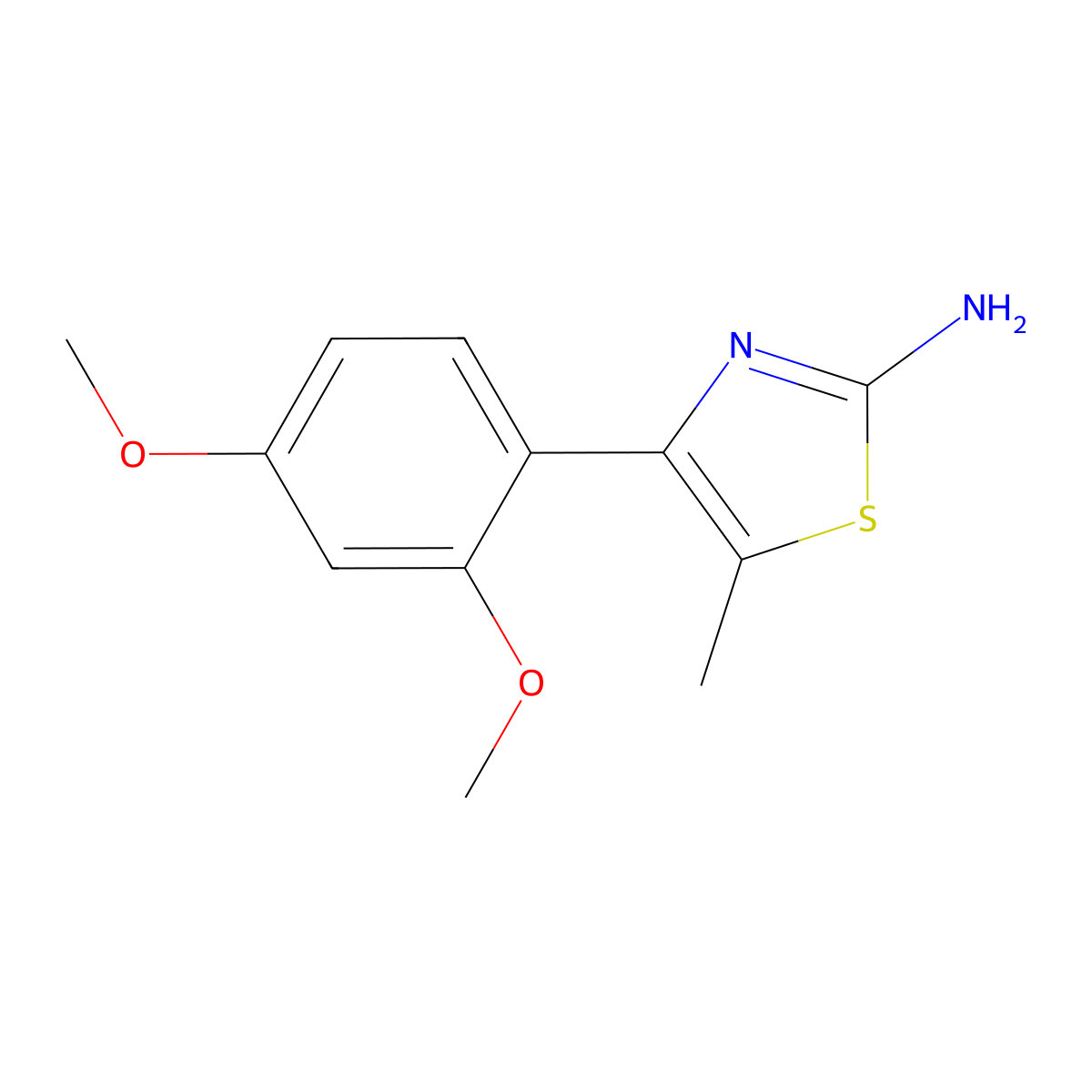 4-(2,4-Dimethoxyphenyl)-5-methyl-1,3-thiazol-2-amine molecular structure, CAS 117844-98-1