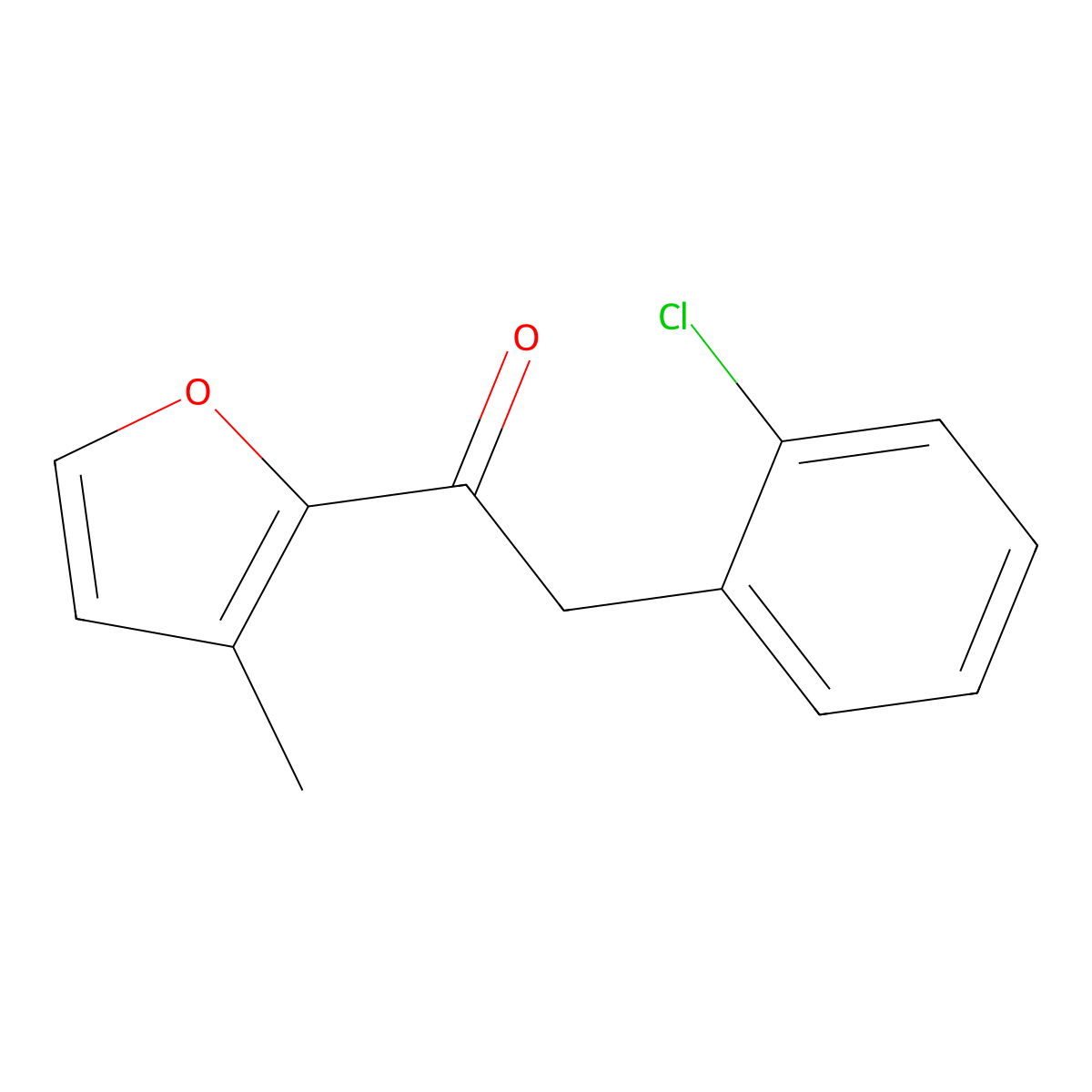 2-(2-Chlorophenyl)-1-(3-methylfuran-2-yl)ethan-1-one molecular structure, CAS 1178445-24-3
