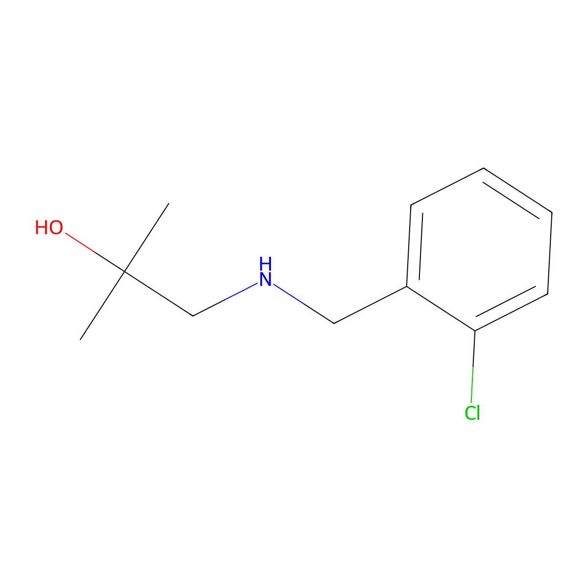 1-{[(2-Chlorophenyl)methyl]amino}-2-methylpropan-2-ol molecular structure, CAS 1178445-43-6