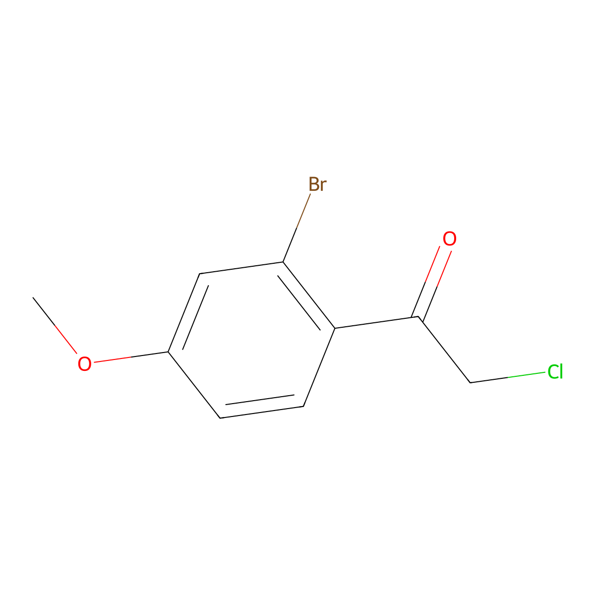 1-(2-Bromo-4-methoxyphenyl)-2-chloroethan-1-one molecular structure, CAS 1178445-77-6
