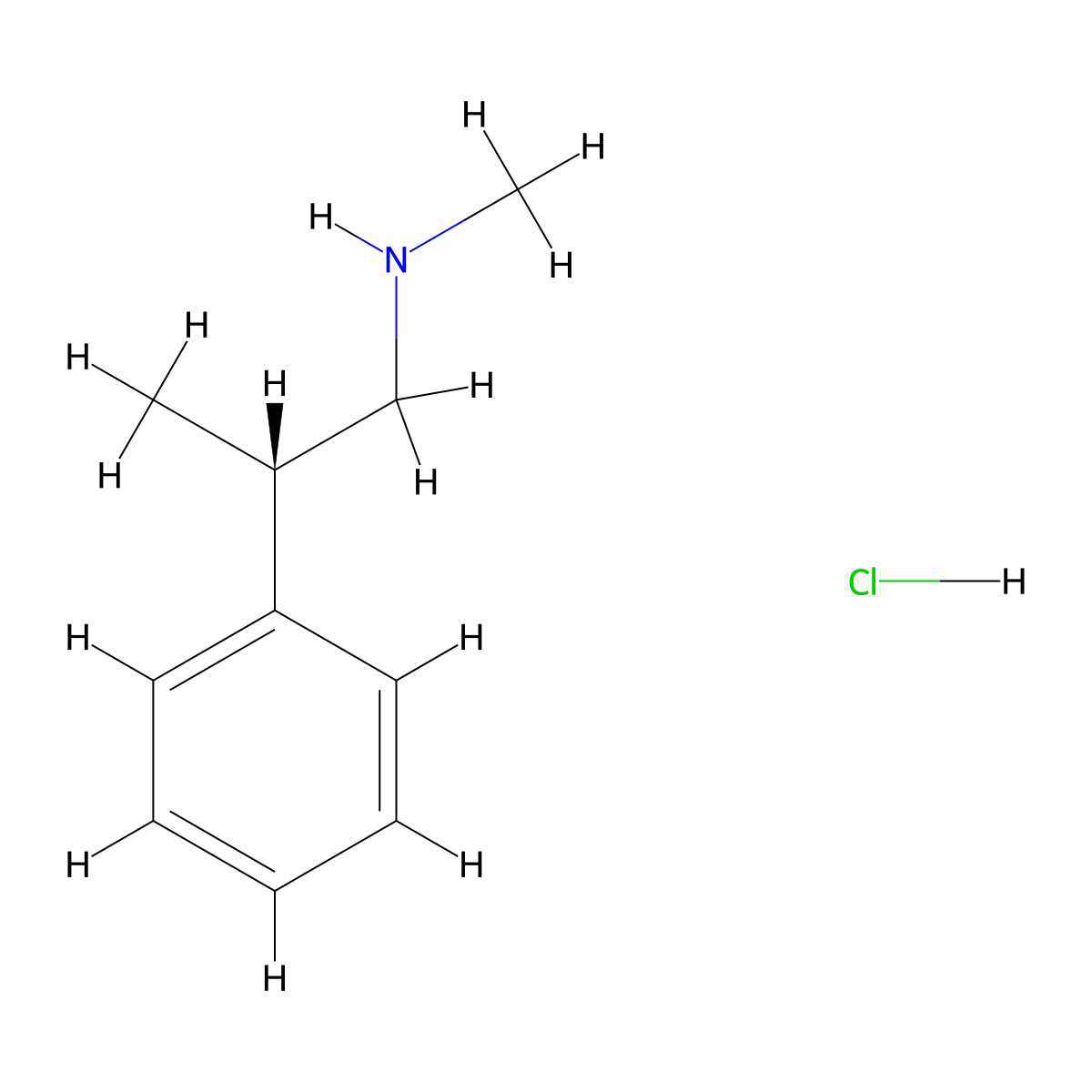 methyl[(2S)-2-phenylpropyl]amine hydrochloride molecular structure, CAS 117845-76-8