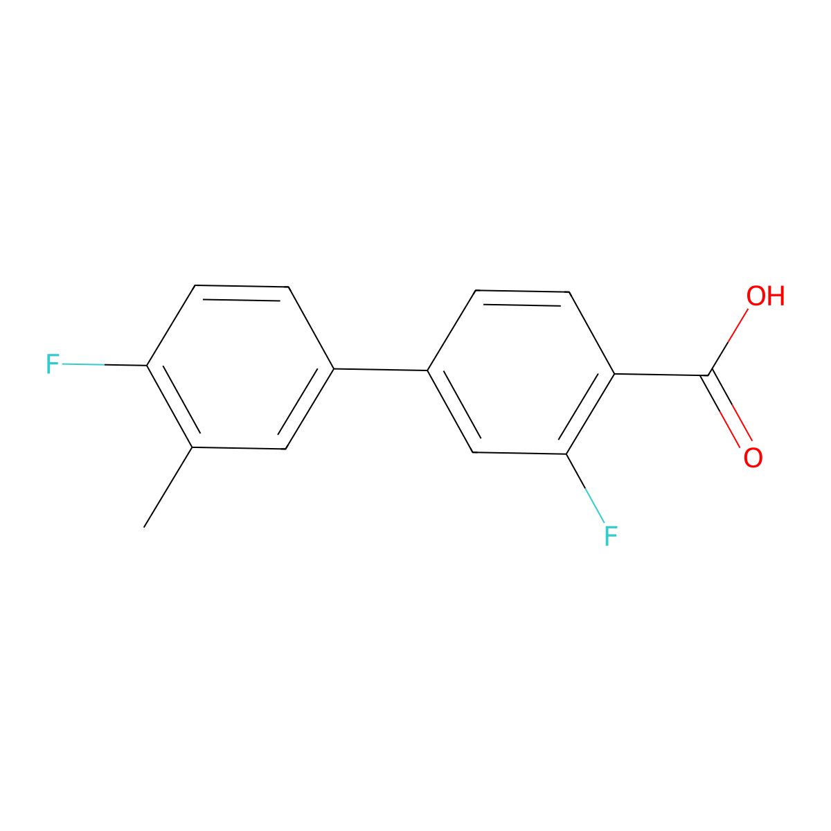 3,4'-Difluoro-3'-methyl-[1,1'-biphenyl]-4-carboxylic acid molecular structure, CAS 1178450-95-7