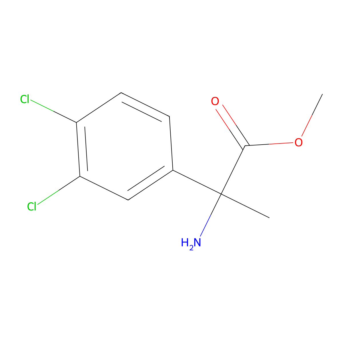 Methyl 2-amino-2-(3,4-dichlorophenyl)propanoate molecular structure, CAS 1178456-31-9