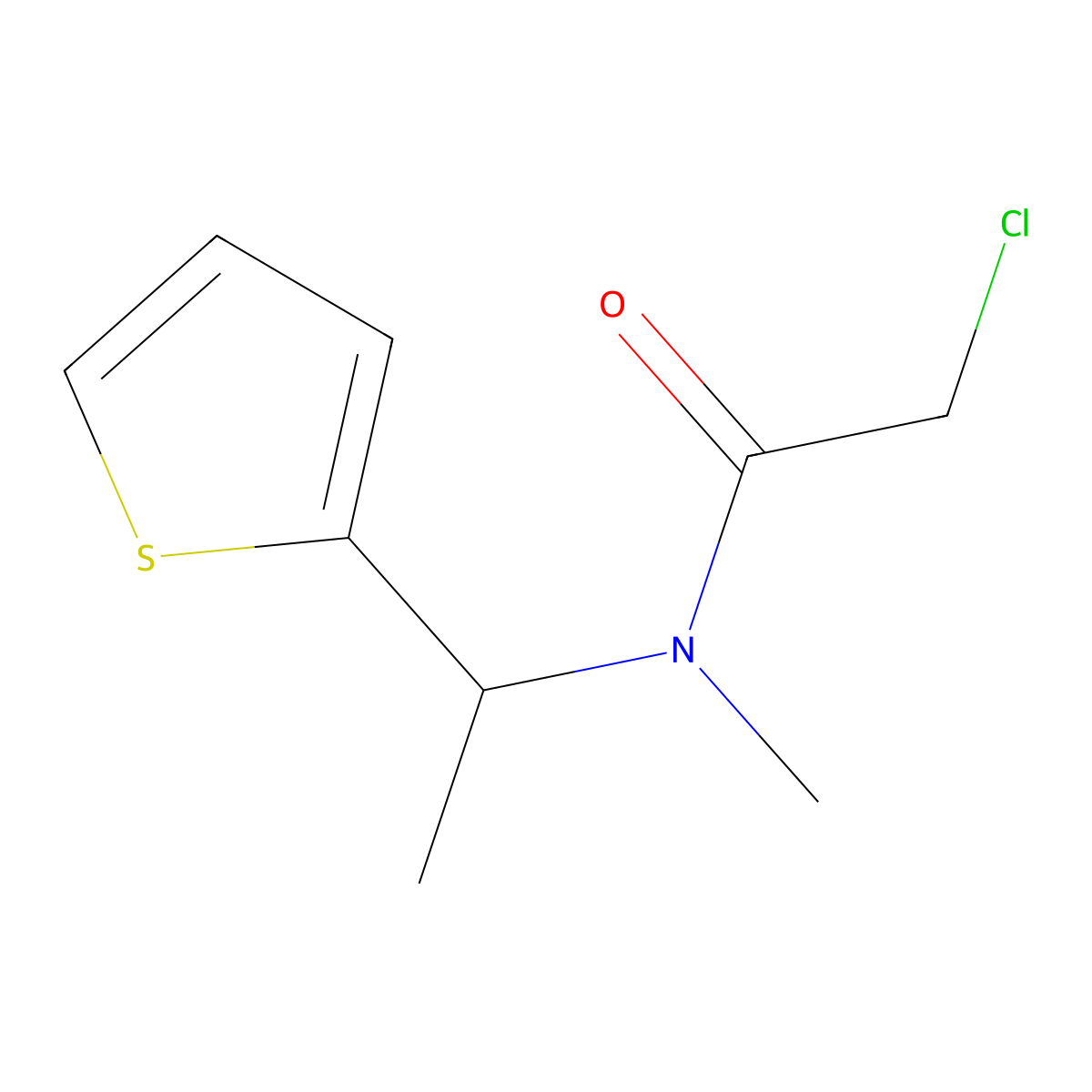2-chloro-N-methyl-N-[1-(thiophen-2-yl)ethyl]acetamide molecular structure, CAS 1178458-01-9