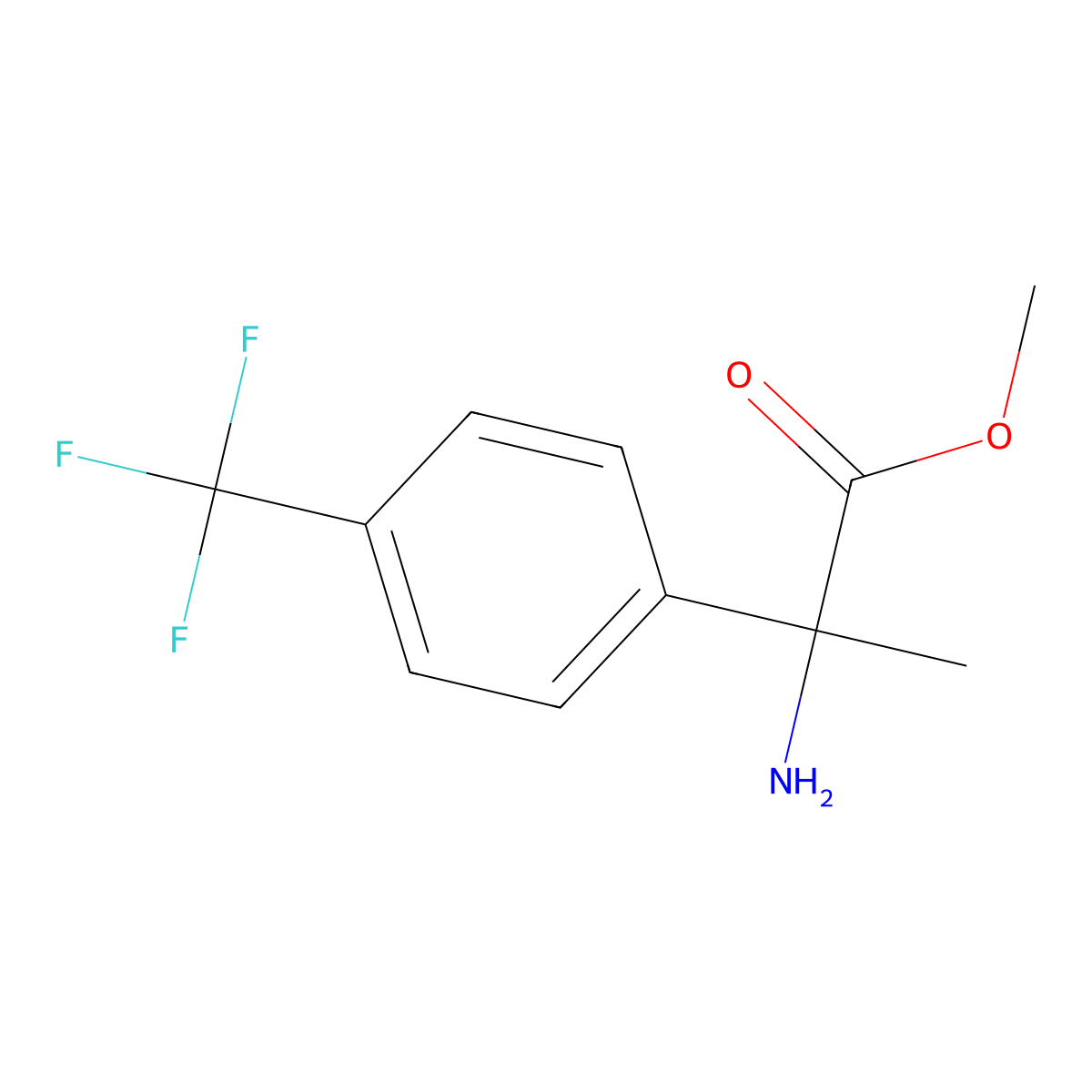 Methyl 2-amino-2-(4-(trifluoromethyl)phenyl)propanoate molecular structure, CAS 1178458-91-7