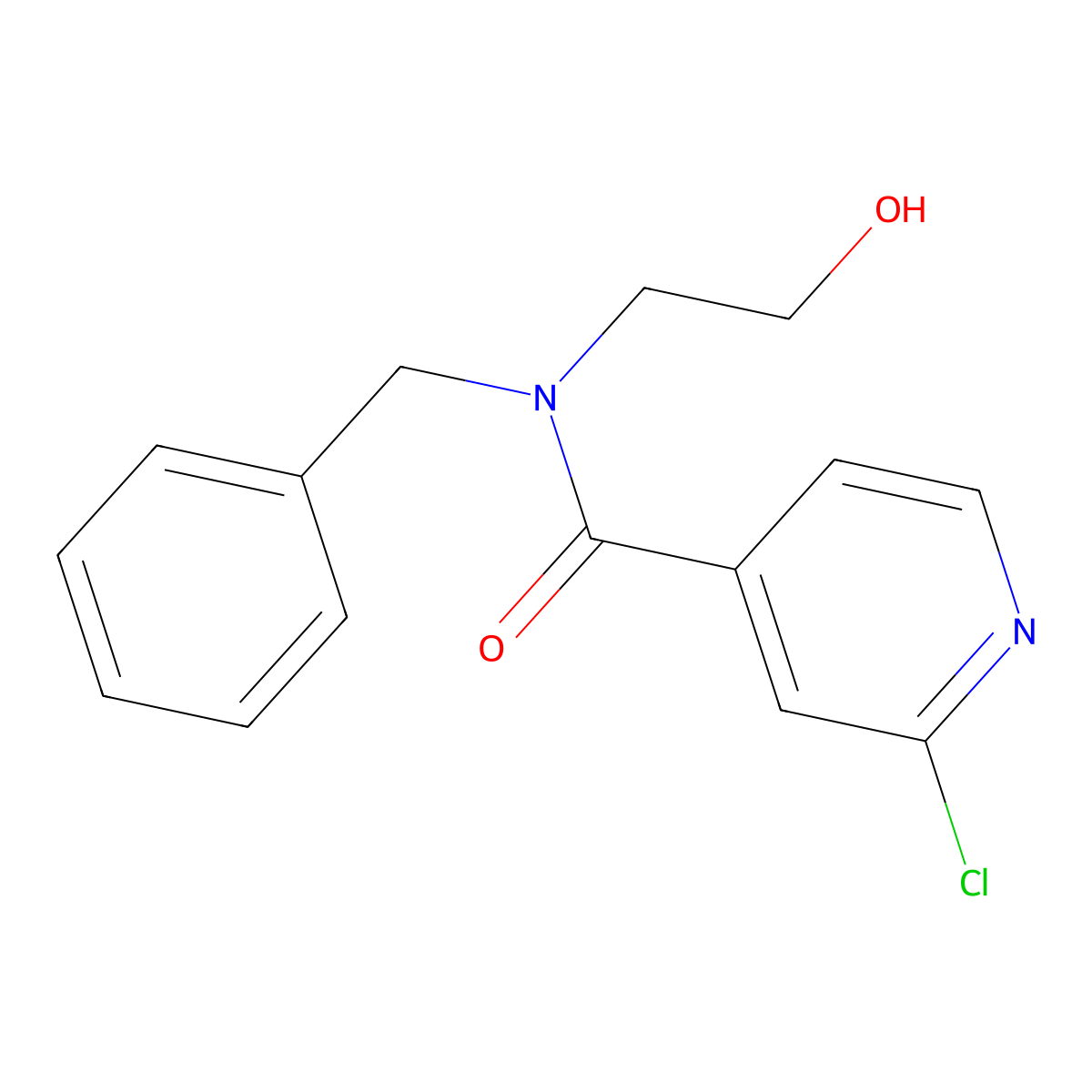 N-benzyl-2-chloro-N-(2-hydroxyethyl)pyridine-4-carboxamide molecular structure, CAS 1178460-46-2