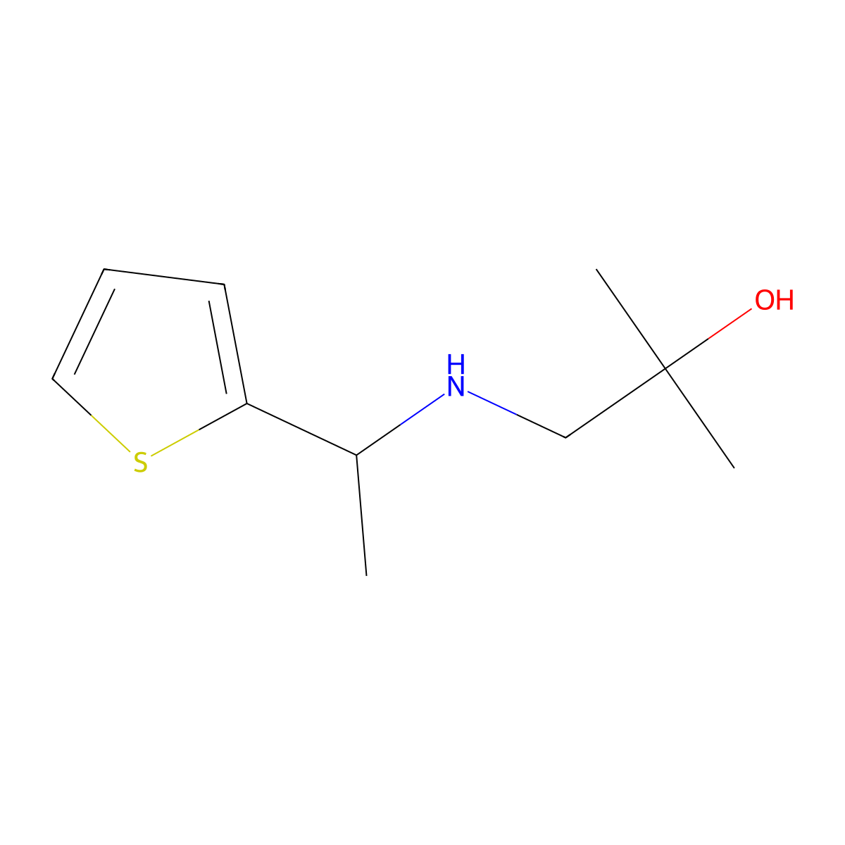 2-Methyl-1-{[1-(thiophen-2-yl)ethyl]amino}propan-2-ol molecular structure, CAS 1178469-64-1