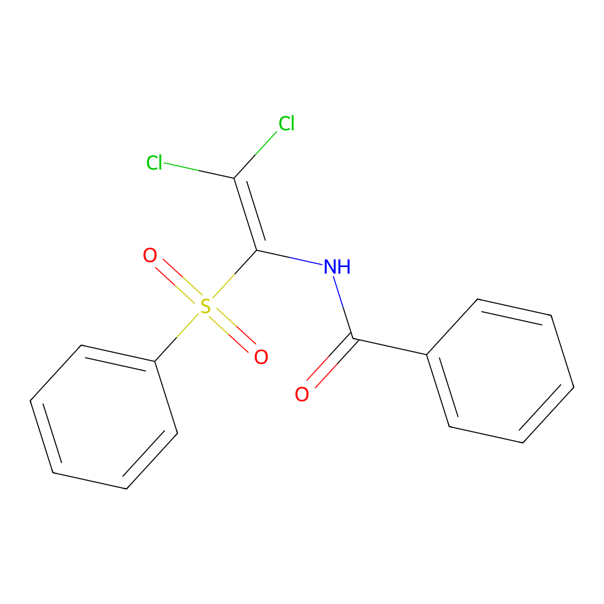 N-[1-(benzenesulfonyl)-2,2-dichloroethenyl]benzamide molecular structure, CAS 117847-44-6