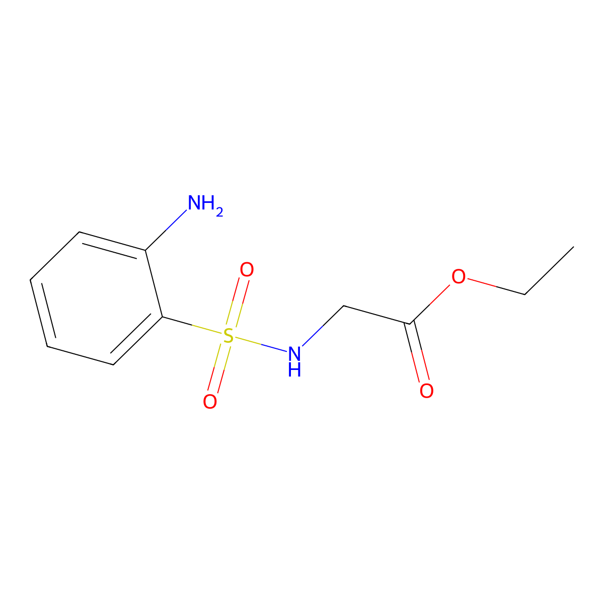 Ethyl 2-(2-aminobenzenesulfonamido)acetate molecular structure, CAS 1178470-65-9