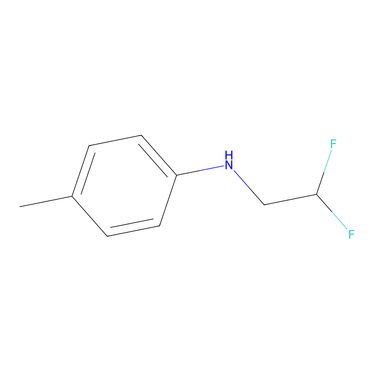 N-(2,2-difluoroethyl)-4-methylaniline molecular structure, CAS 1178471-37-8