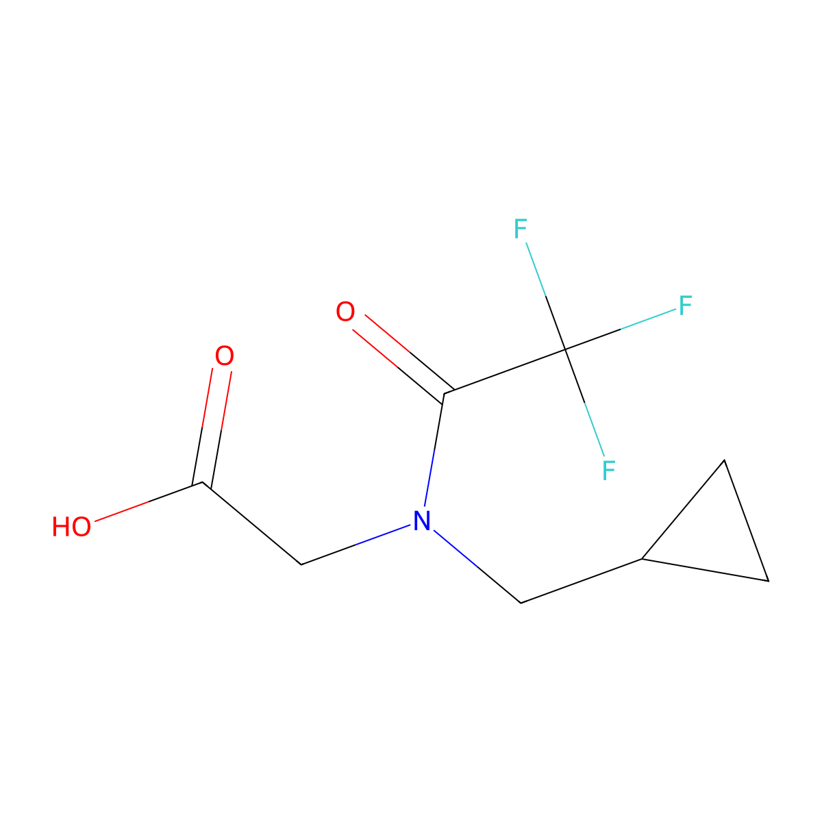 2-[N-(cyclopropylmethyl)-2,2,2-trifluoroacetamido]acetic acid molecular structure, CAS 1178472-21-3