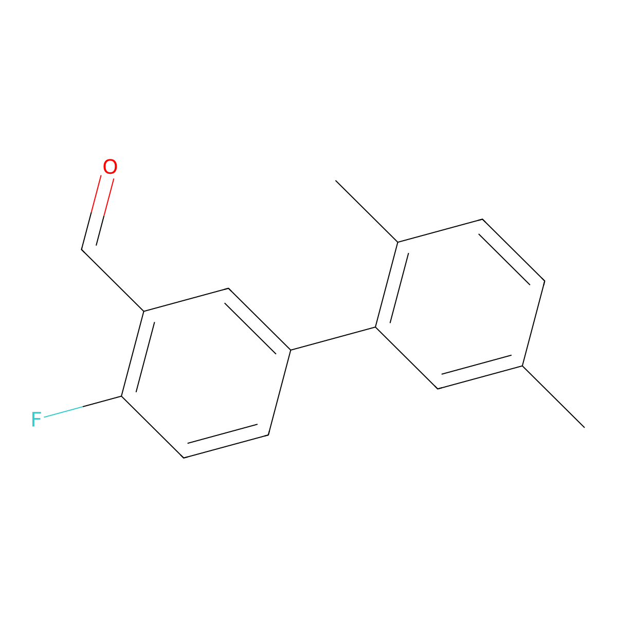 4-Fluoro-2',5'-dimethyl[1,1'-biphenyl]-3-carboxaldehyde molecular structure, CAS 1178474-68-4