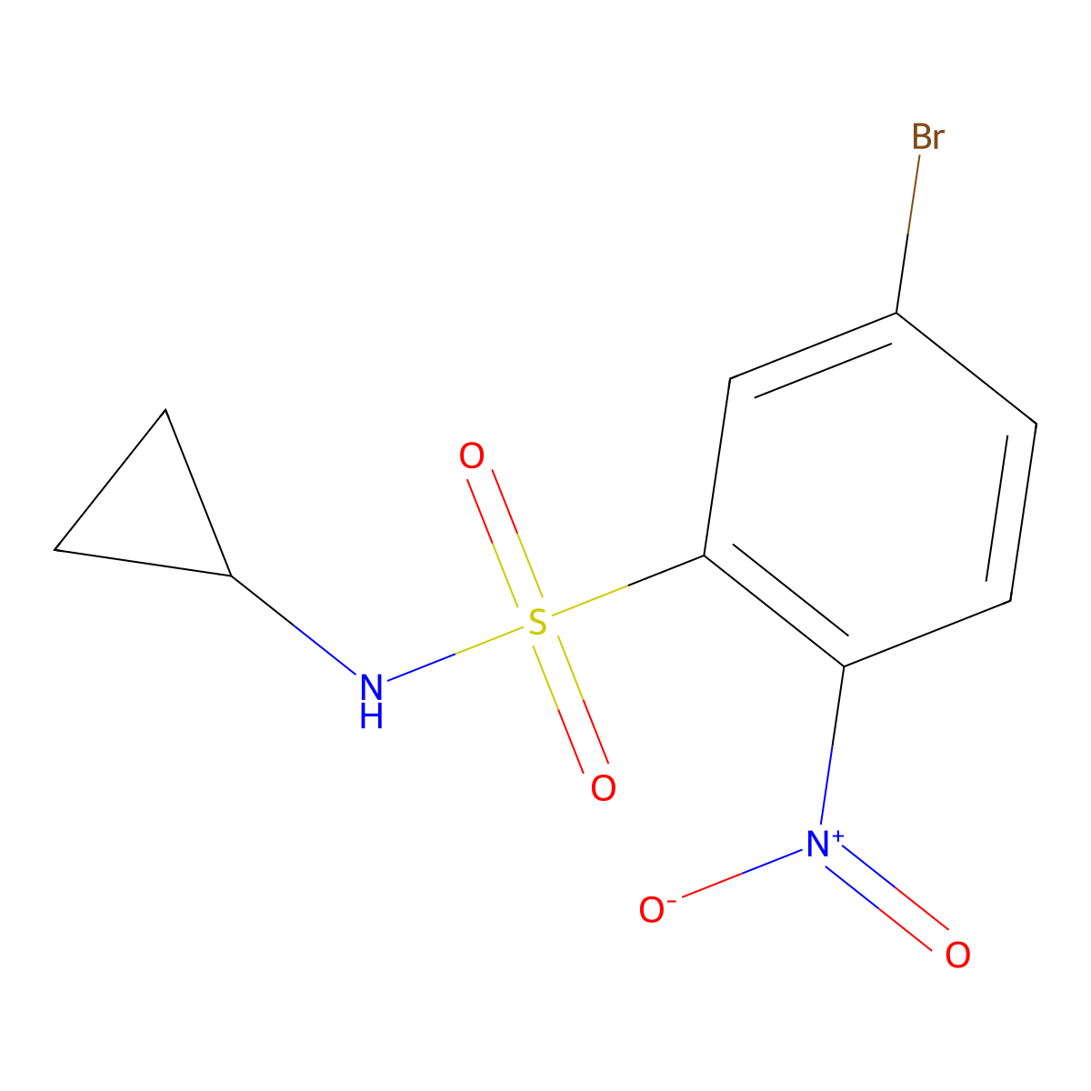 5-bromo-N-cyclopropyl-2-nitrobenzene-1-sulfonamide molecular structure, CAS 1178475-48-3