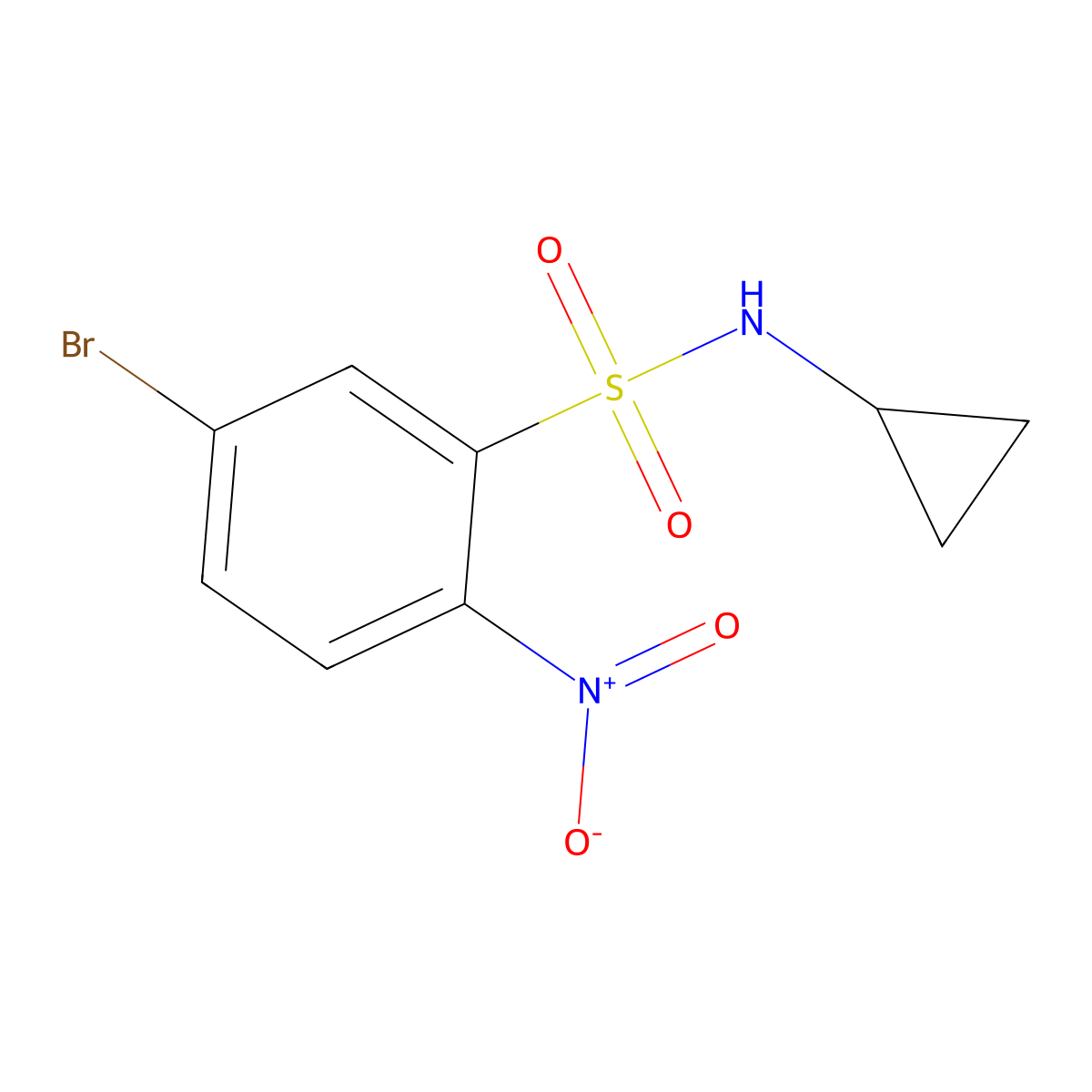 5-bromo-N-cyclopropyl-2-nitrobenzene-1-sulfonamide molecular structure, CAS 1178475-48-3