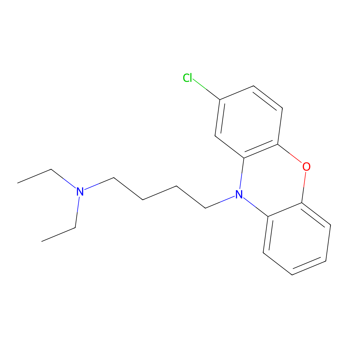 4-(2-Chloro-10h-Phenoxazin-10-Yl)-N,N-Diethylbutan-1-Amine molecular structure, CAS 117848-05-2