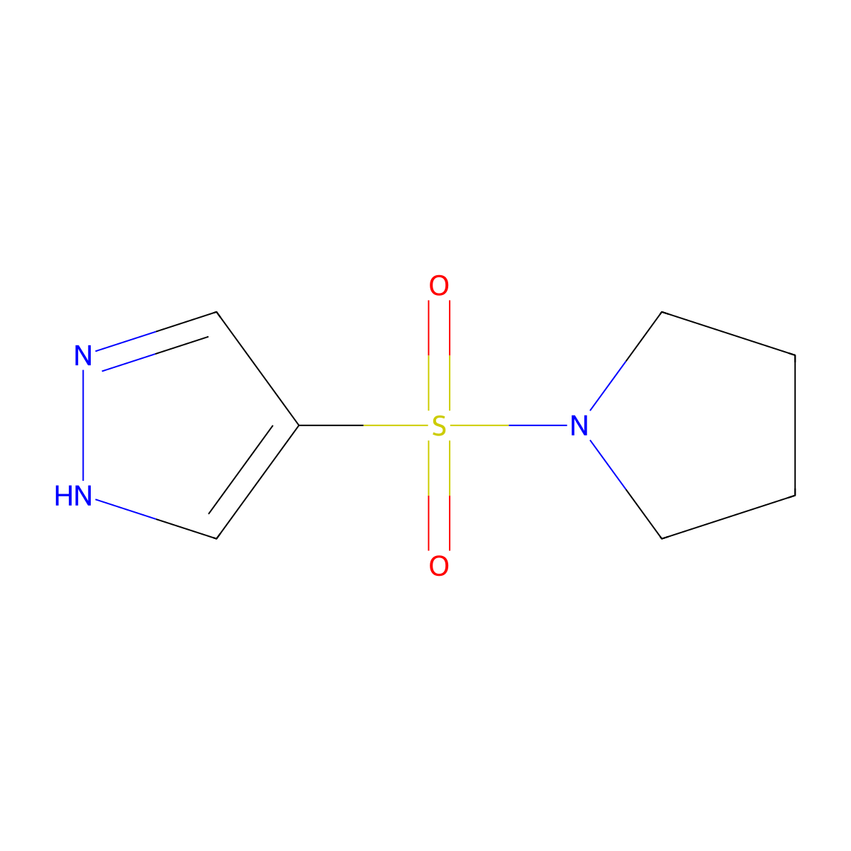 4-(pyrrolidine-1-sulfonyl)-1H-pyrazole molecular structure, CAS 1178480-88-0