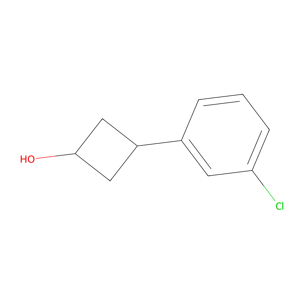 (1s,3s)-3-(3-Chlorophenyl)cyclobutan-1-ol molecular structure, CAS 1178487-43-8