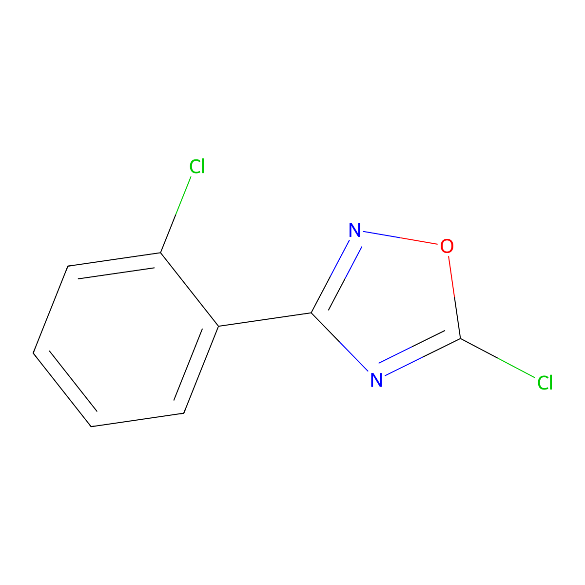 5-Chloro-3-(2-chlorophenyl)-1,2,4-oxadiazole molecular structure, CAS 1178490-41-9