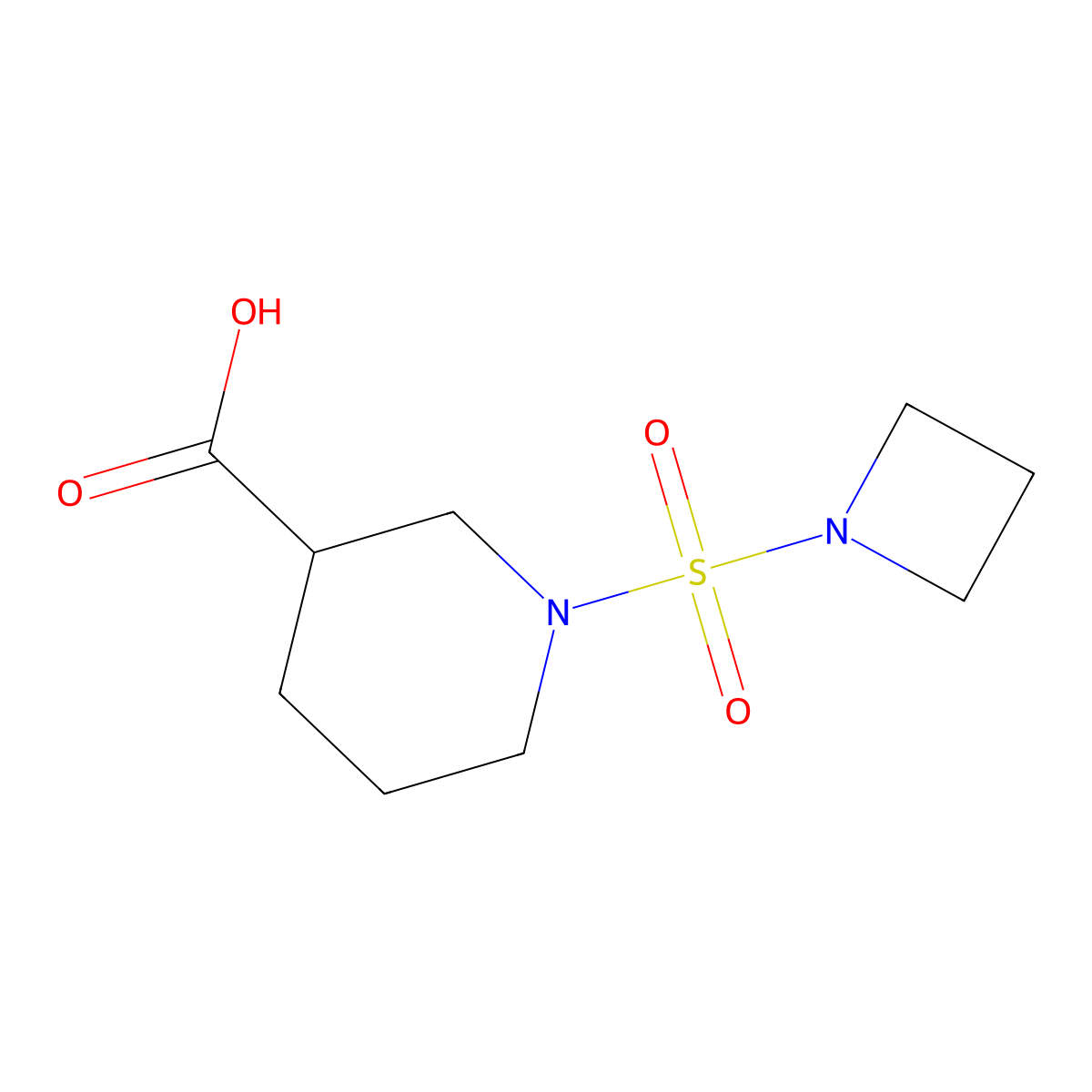 1-(Azetidine-1-sulfonyl)piperidine-3-carboxylic acid molecular structure, CAS 1178494-27-3