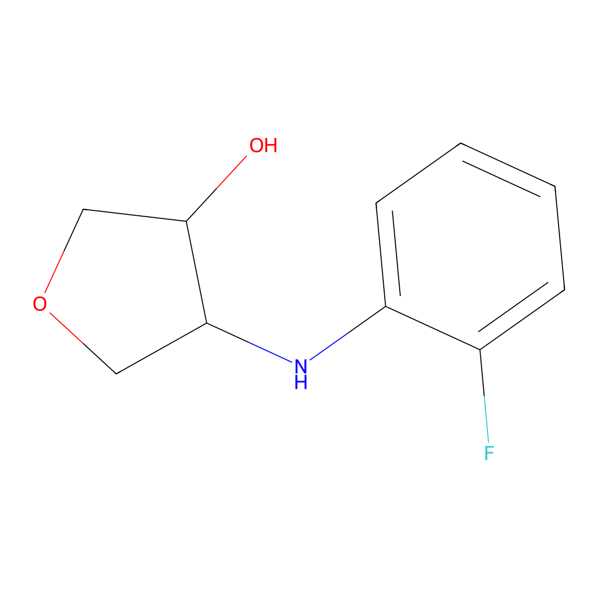 4-[(2-Fluorophenyl)amino]oxolan-3-ol molecular structure, CAS 1178495-99-2