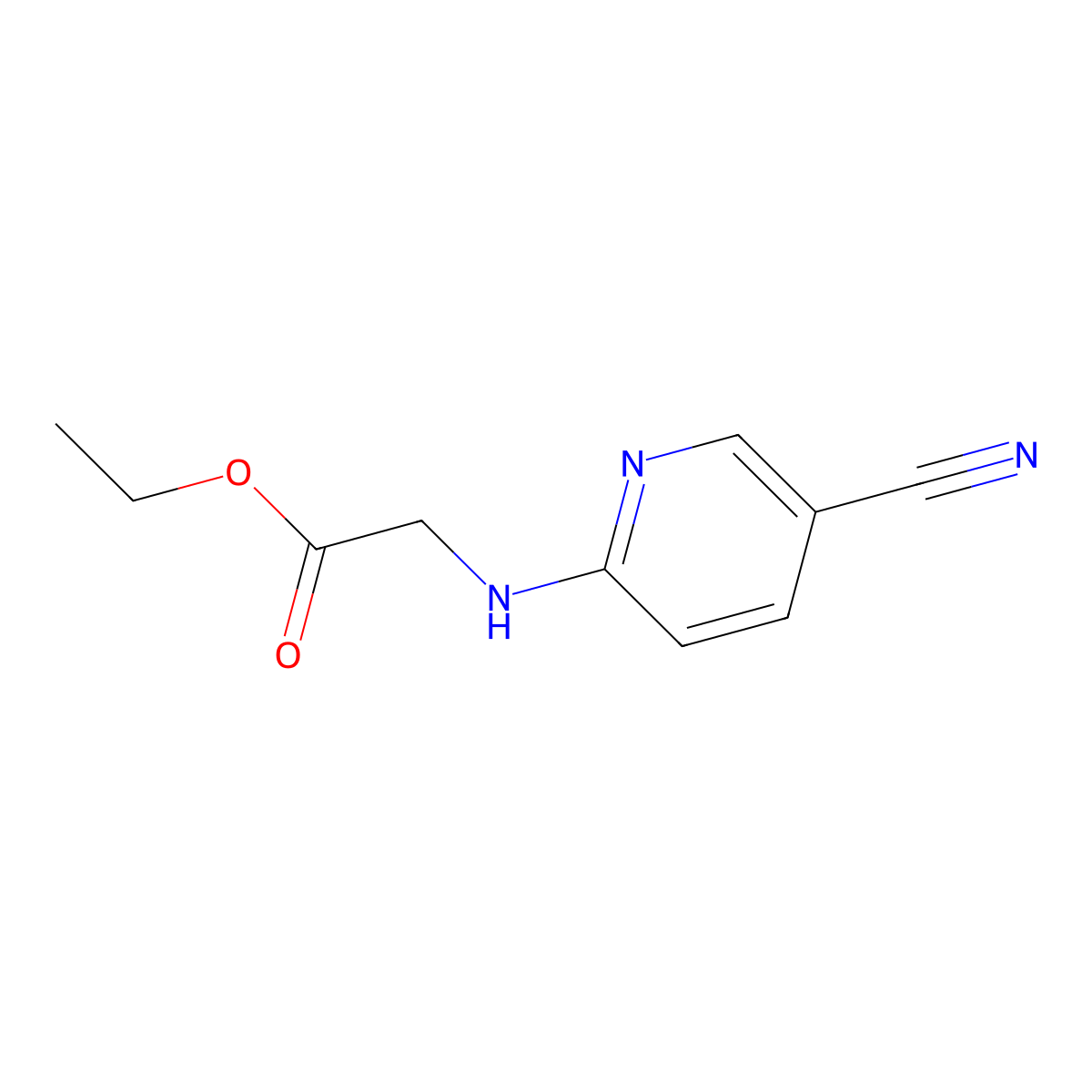 Ethyl 2-[(5-cyanopyridin-2-yl)amino]acetate molecular structure, CAS 1178496-86-0