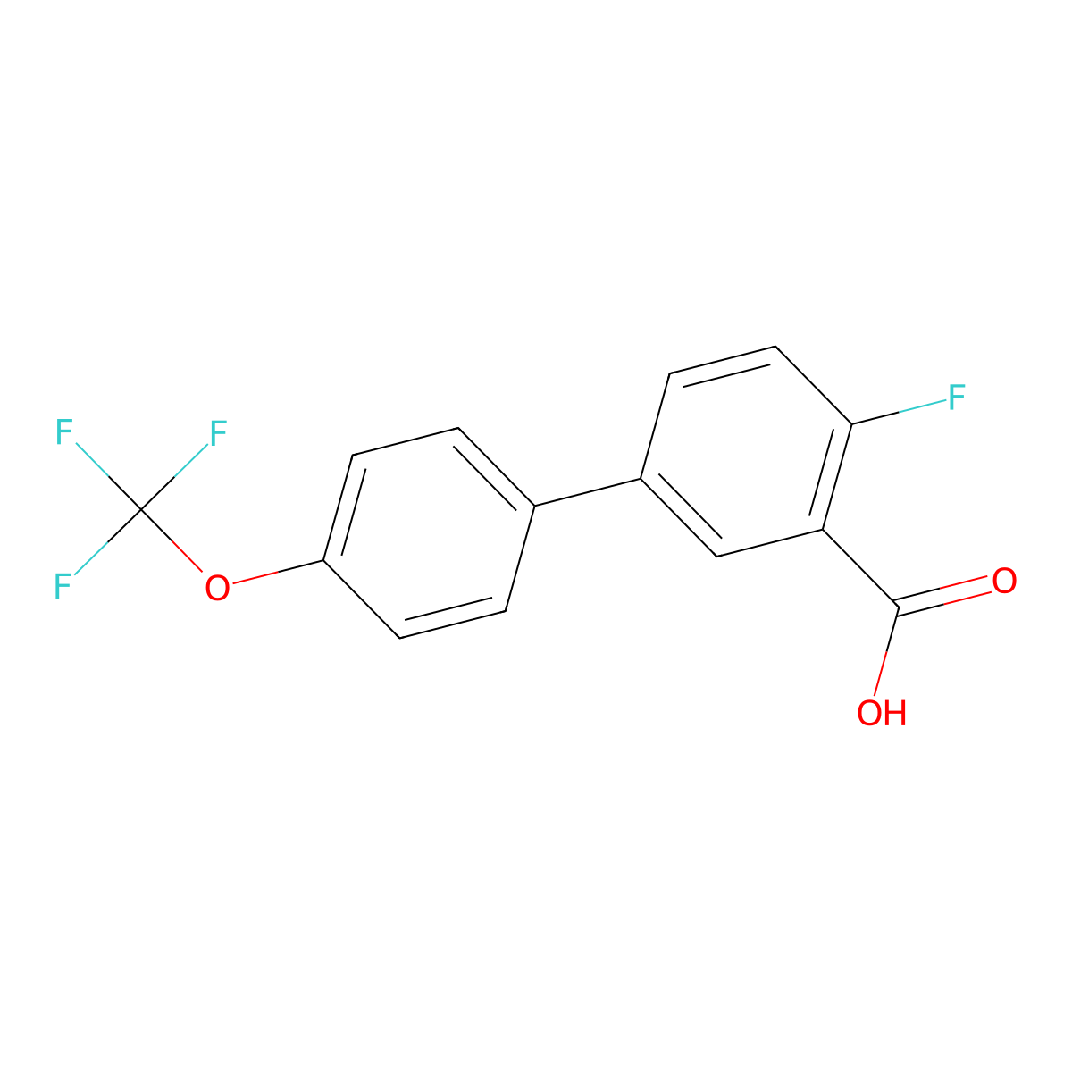 2-Fluoro-5-(4-trifluoromethoxyphenyl)benzoic acid molecular structure, CAS 1178497-48-7