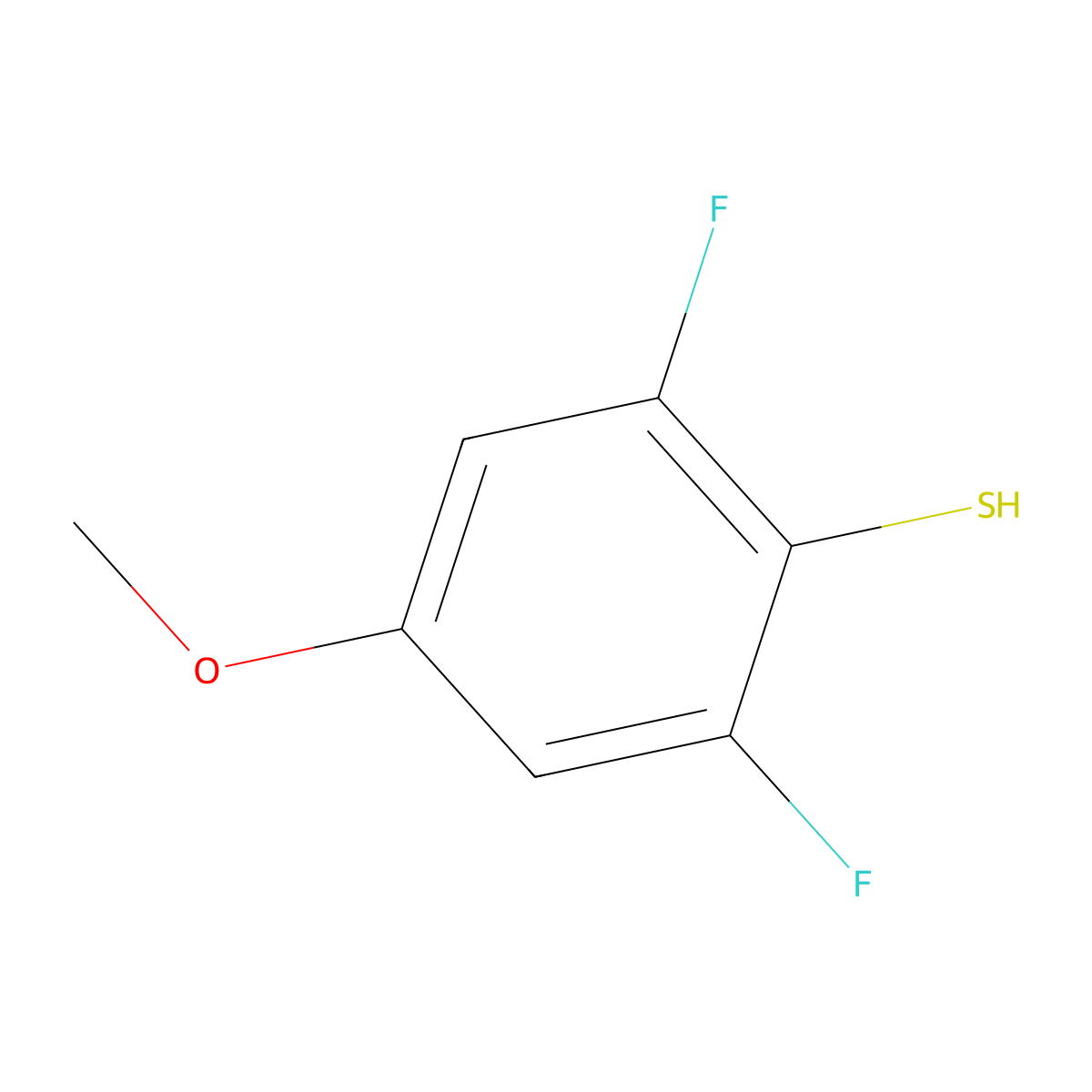 2,6-Difluoro-4-methoxybenzenethiol molecular structure, CAS 1178498-08-2