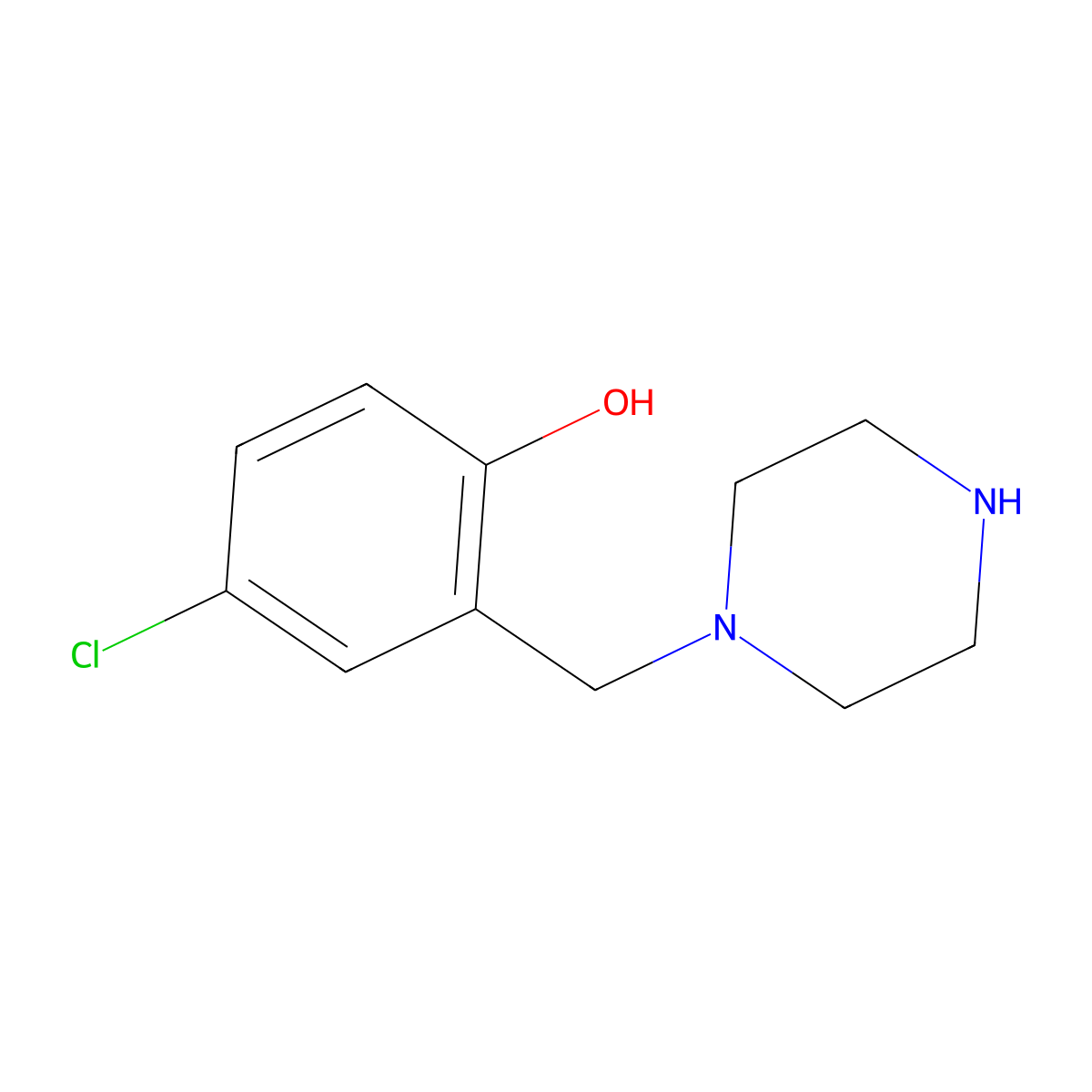 4-Chloro-2-[(piperazin-1-yl)methyl]phenol molecular structure, CAS 1178498-52-6
