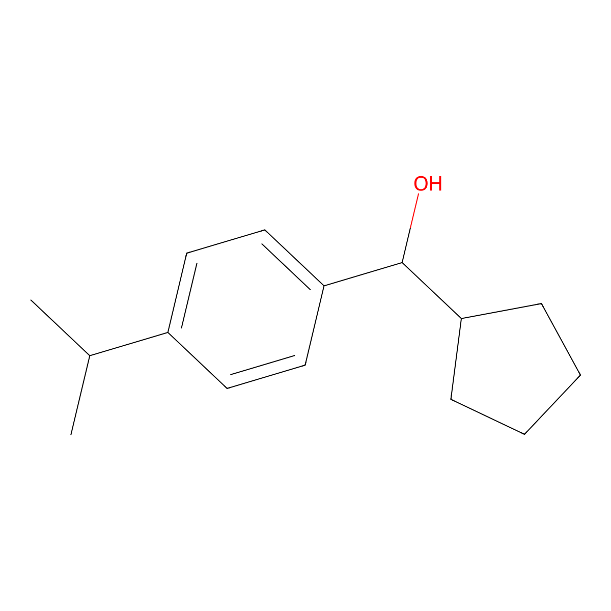 alpha-Cyclopentyl-4-(1-methylethyl)benZenemethanol molecular structure, CAS 1178498-66-2
