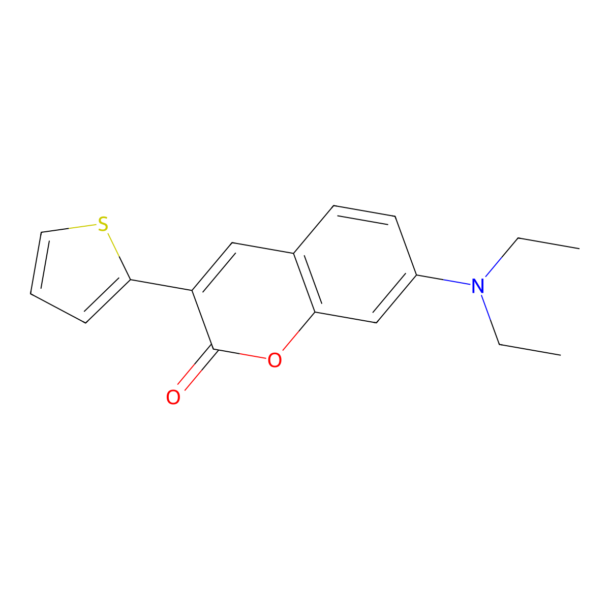 7-(Diethylamino)-3-(2-thienyl)coumarin molecular structure, CAS 117850-52-9