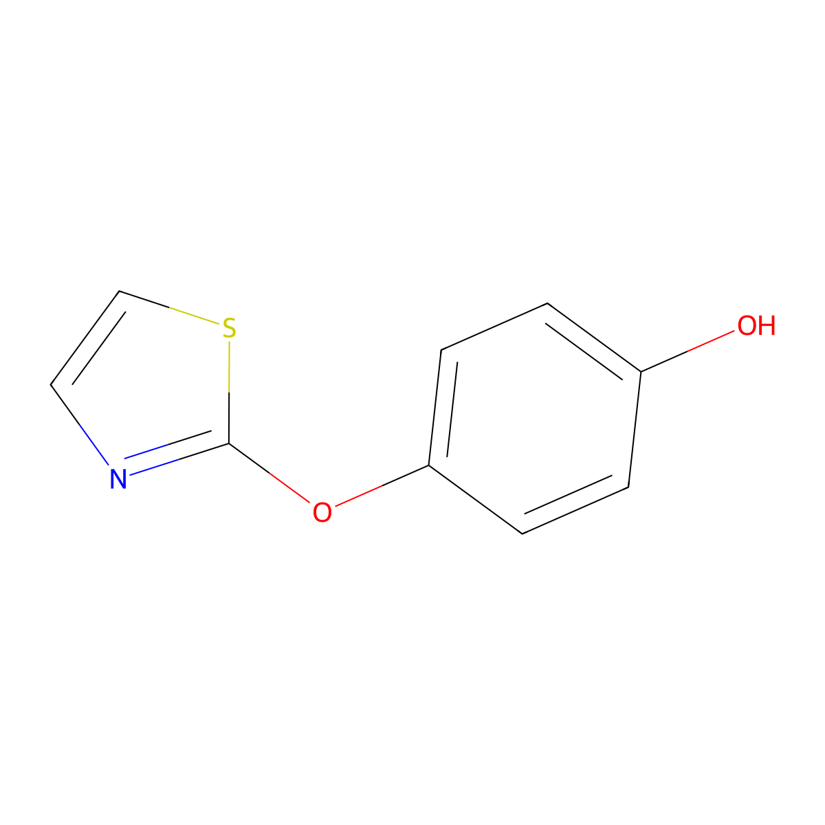 4-(1,3-Thiazol-2-yloxy)phenol molecular structure, CAS 1178500-32-7