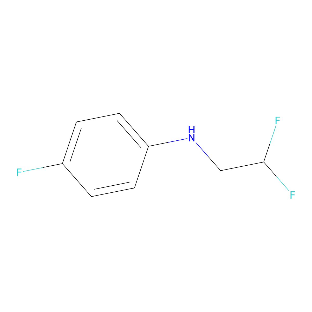 N-(2,2-Difluoroethyl)-4-fluorobenzenamine molecular structure, CAS 1178500-33-8