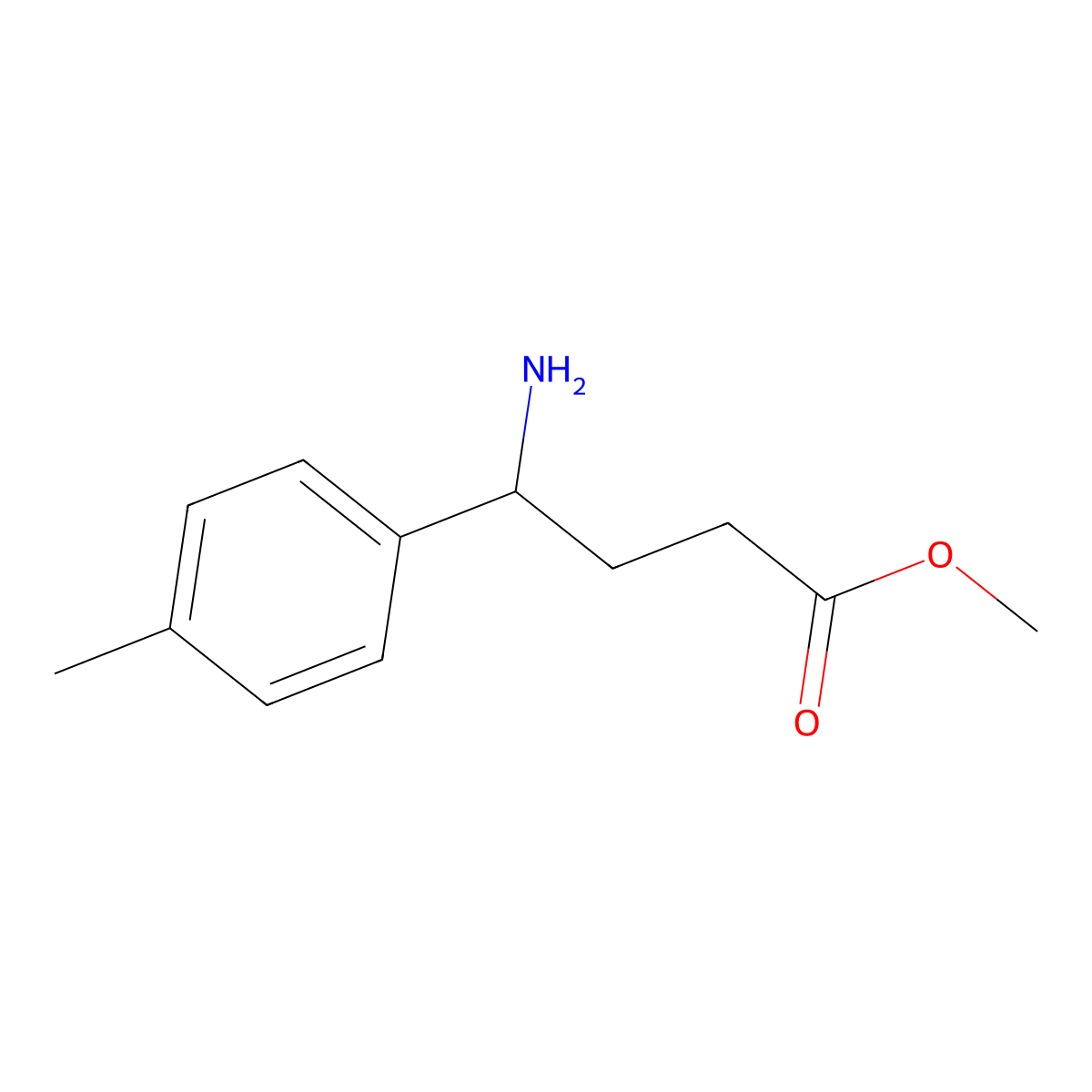 Methyl 4-amino-4-(p-tolyl)butanoate molecular structure, CAS 1178501-05-7