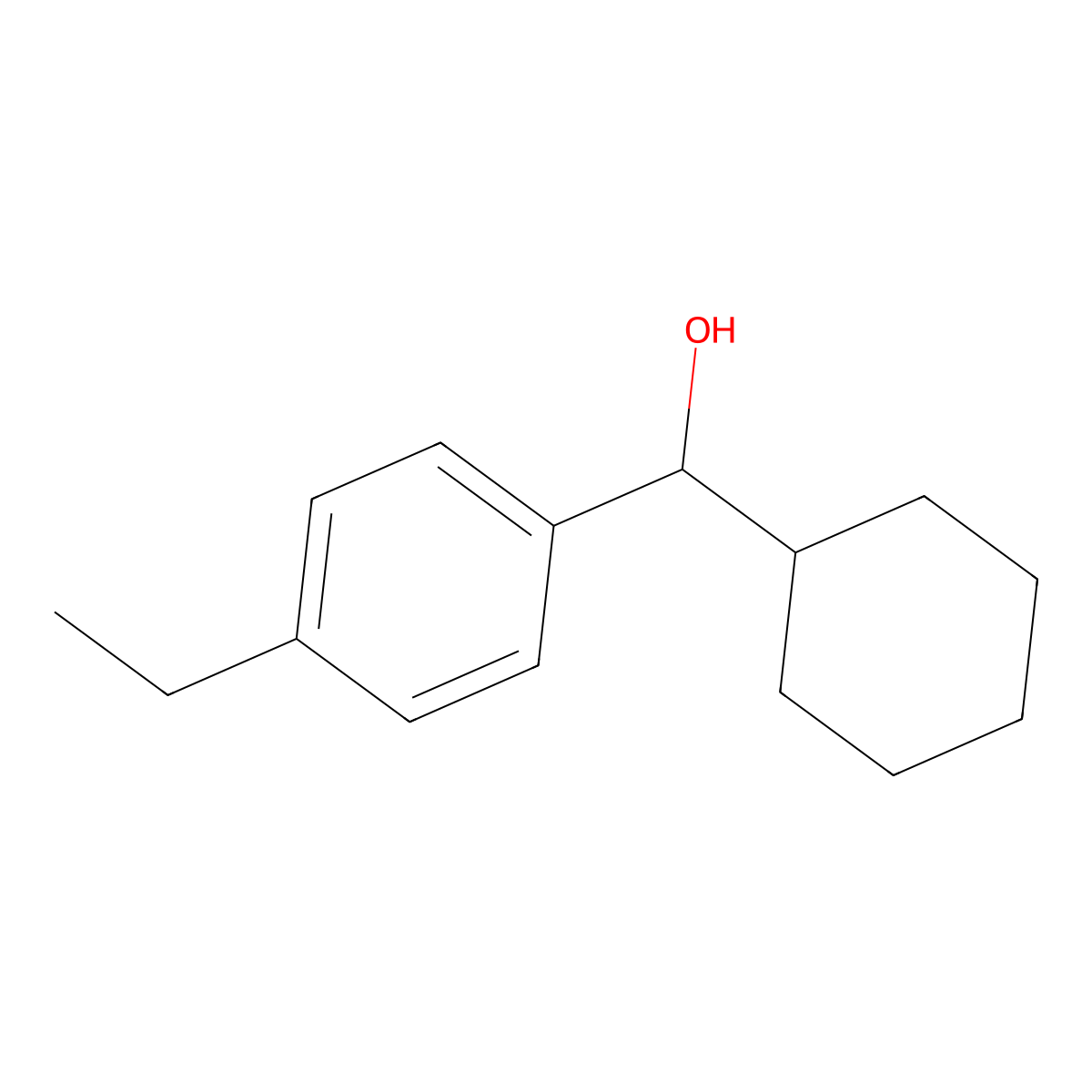 alpha-Cyclohexyl-4-ethylbenZenemethanol molecular structure, CAS 1178502-53-8