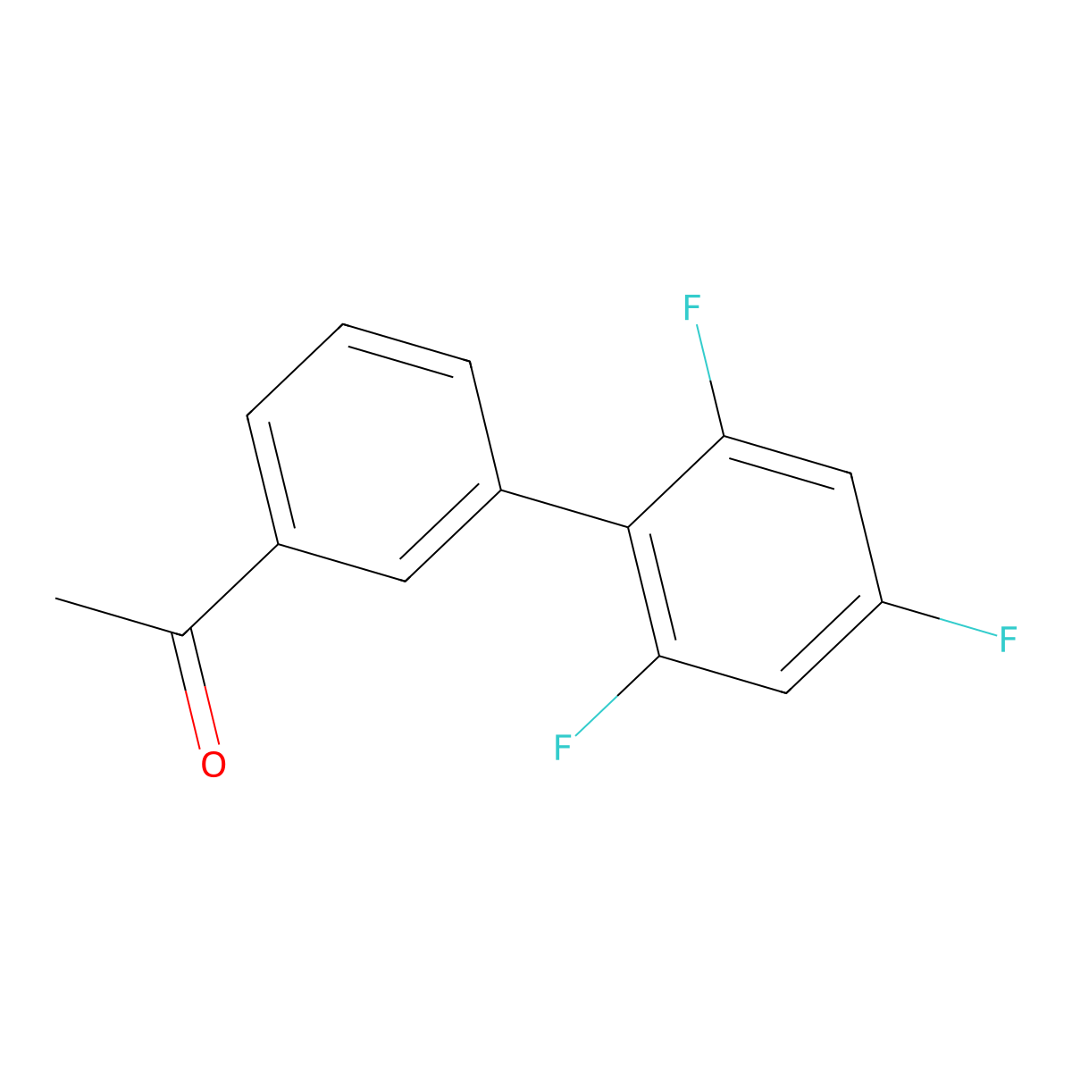 1-(2',4',6'-Trifluoro[1,1'-biphenyl]-3-yl)ethanone molecular structure, CAS 1178503-70-2
