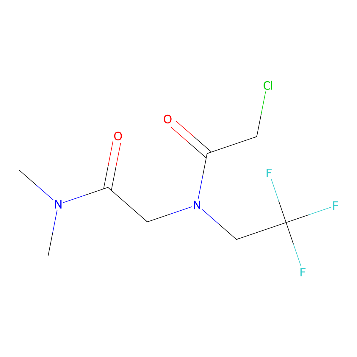 2-chloro-N-(2-(dimethylamino)-2-oxoethyl)-N-(2,2,2-trifluoroethyl)acetamide molecular structure, CAS 1178506-83-6