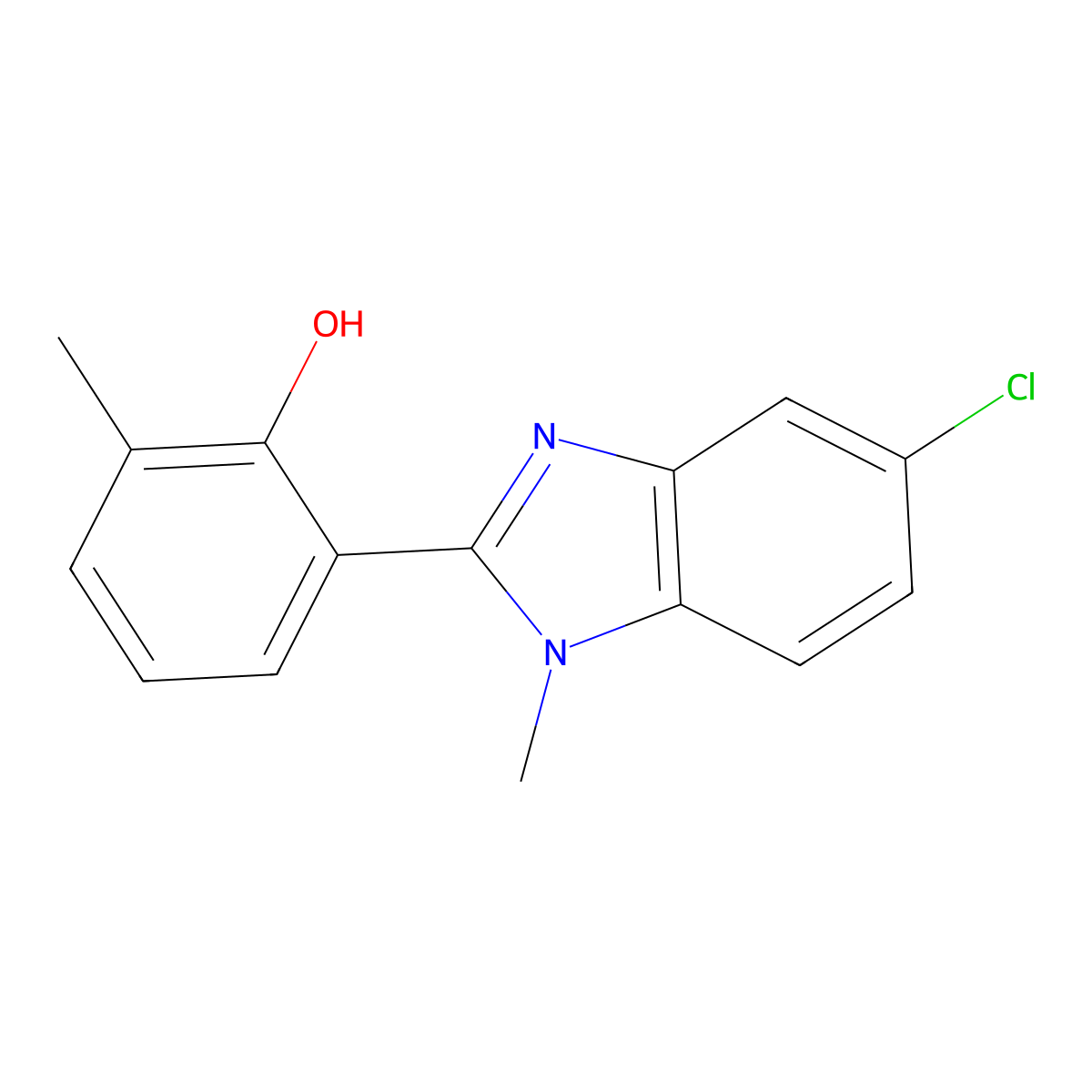 2-(5-chloro-1-methyl-1H-1,3-benzodiazol-2-yl)-6-methylphenol molecular structure, CAS 1178510-11-6