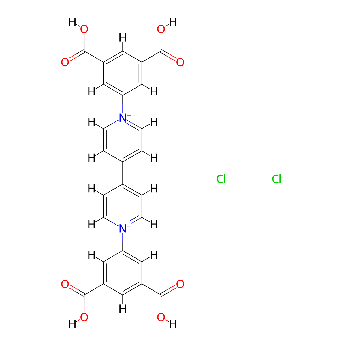 1,1'-Bis(3,5-dicarboxyphenyl)-[4,4'-bipyridine]-1,1'-diium chloride molecular structure, CAS 1178525-92-2
