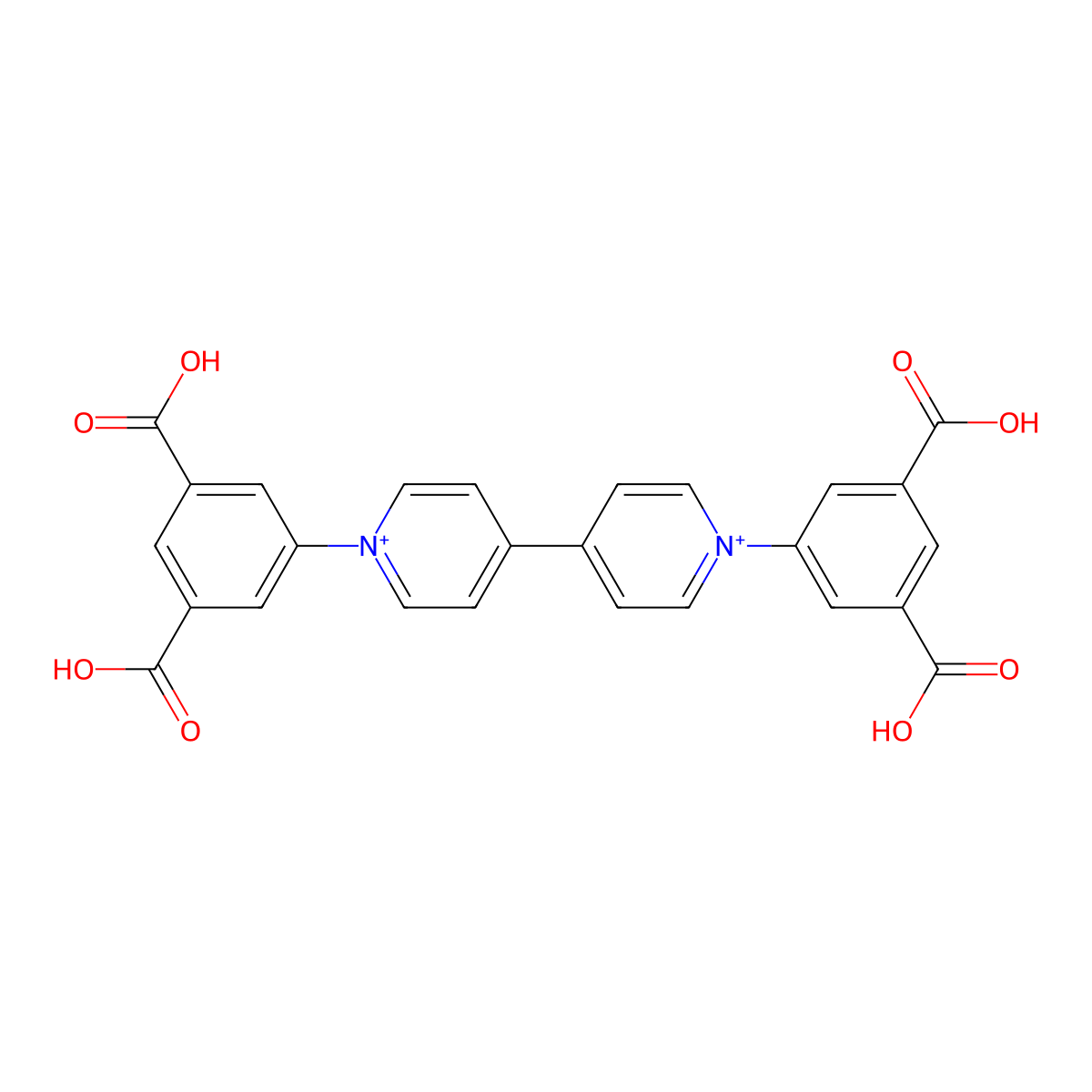 1,1'-Bis(3,5-dicarboxyphenyl)-[4,4'-bipyridine]-1,1'-diium molecular structure, CAS 1178525-95-5