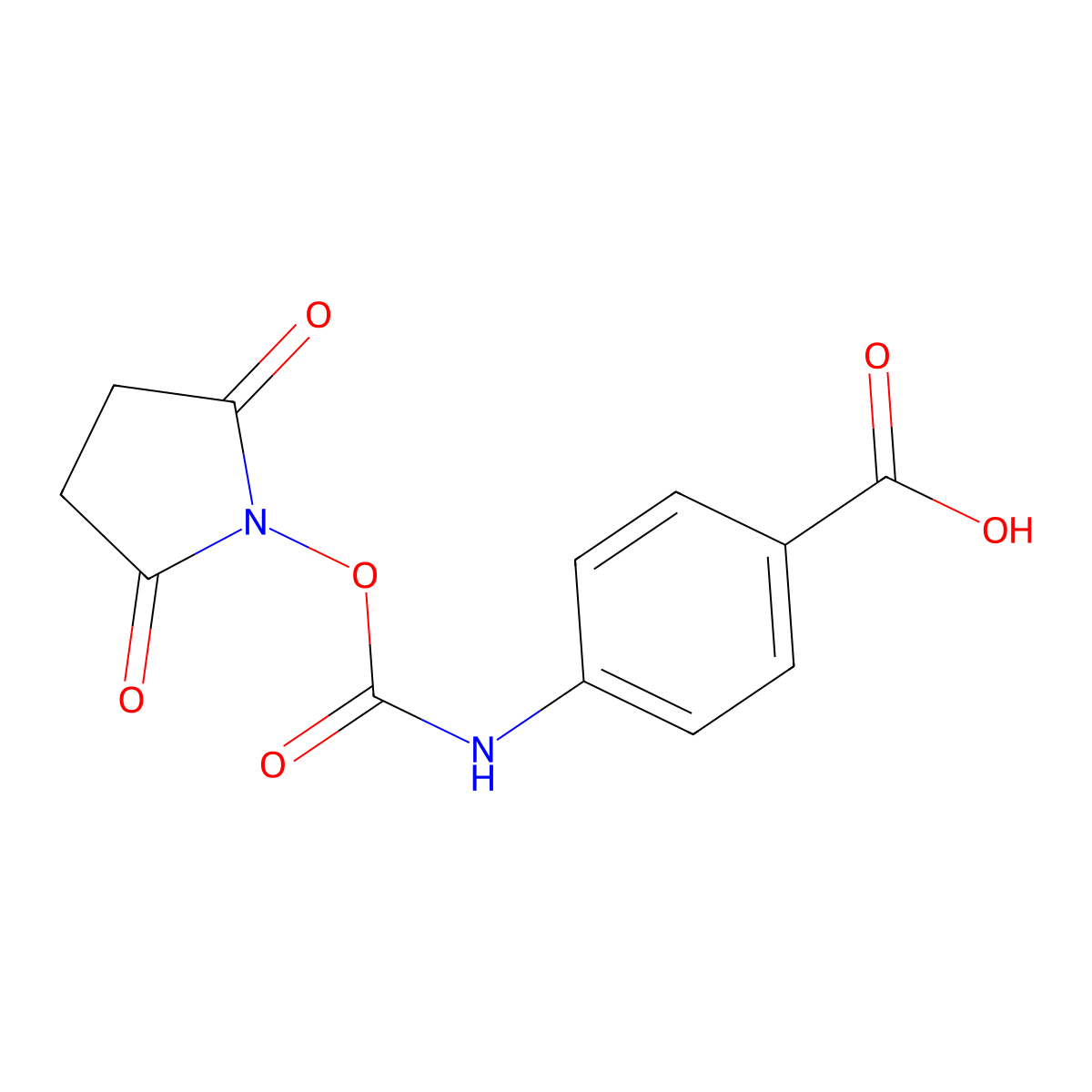 4-[[[(2,5-dioxo-1-pyrrolidinyl)oxy]carbonyl]amino]Benzoic acid molecular structure, CAS 1178554-79-4