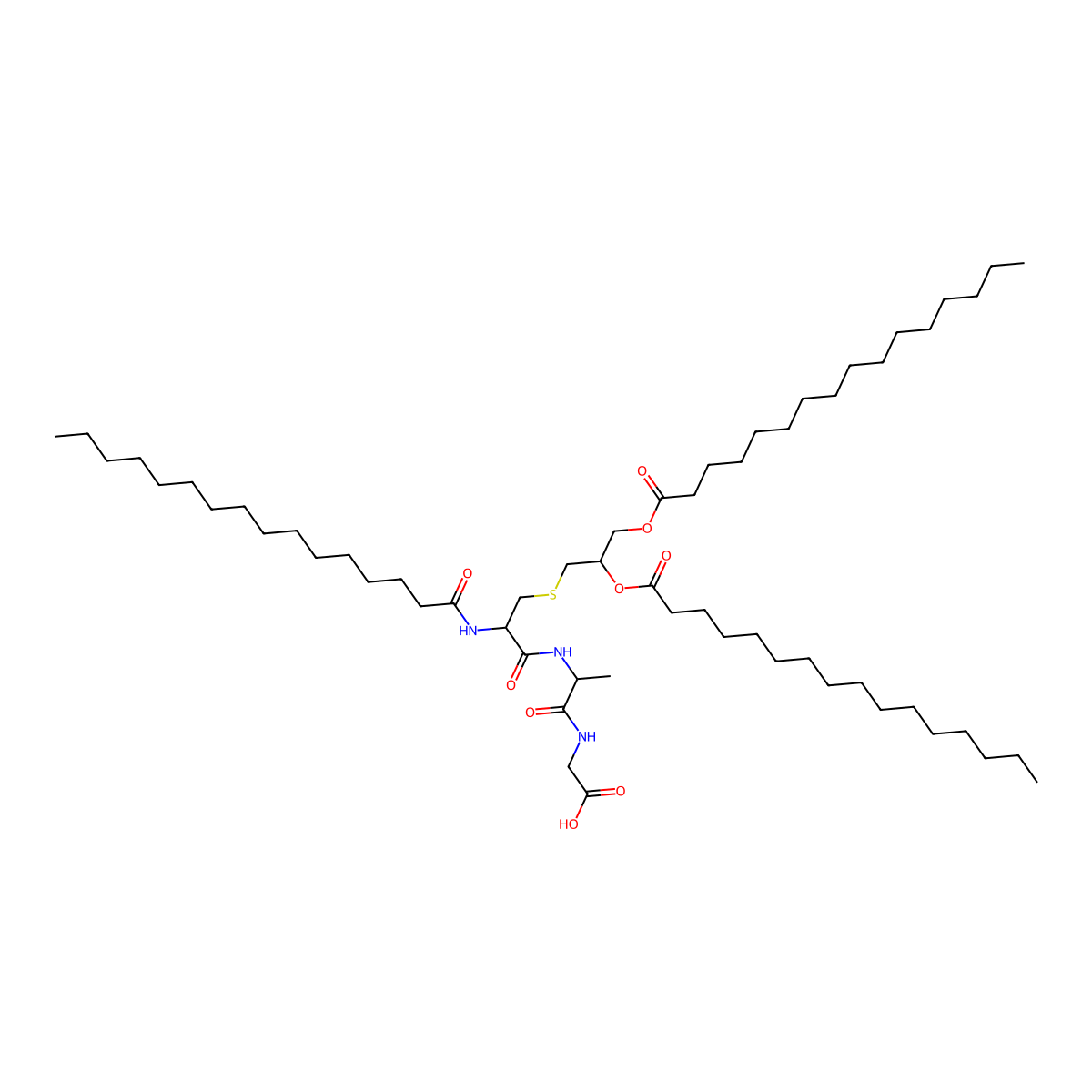 N-Palmitoyl-5,6-dipalmitoylcysteinyl-alanyl-glycine molecular structure, CAS 117858-54-5